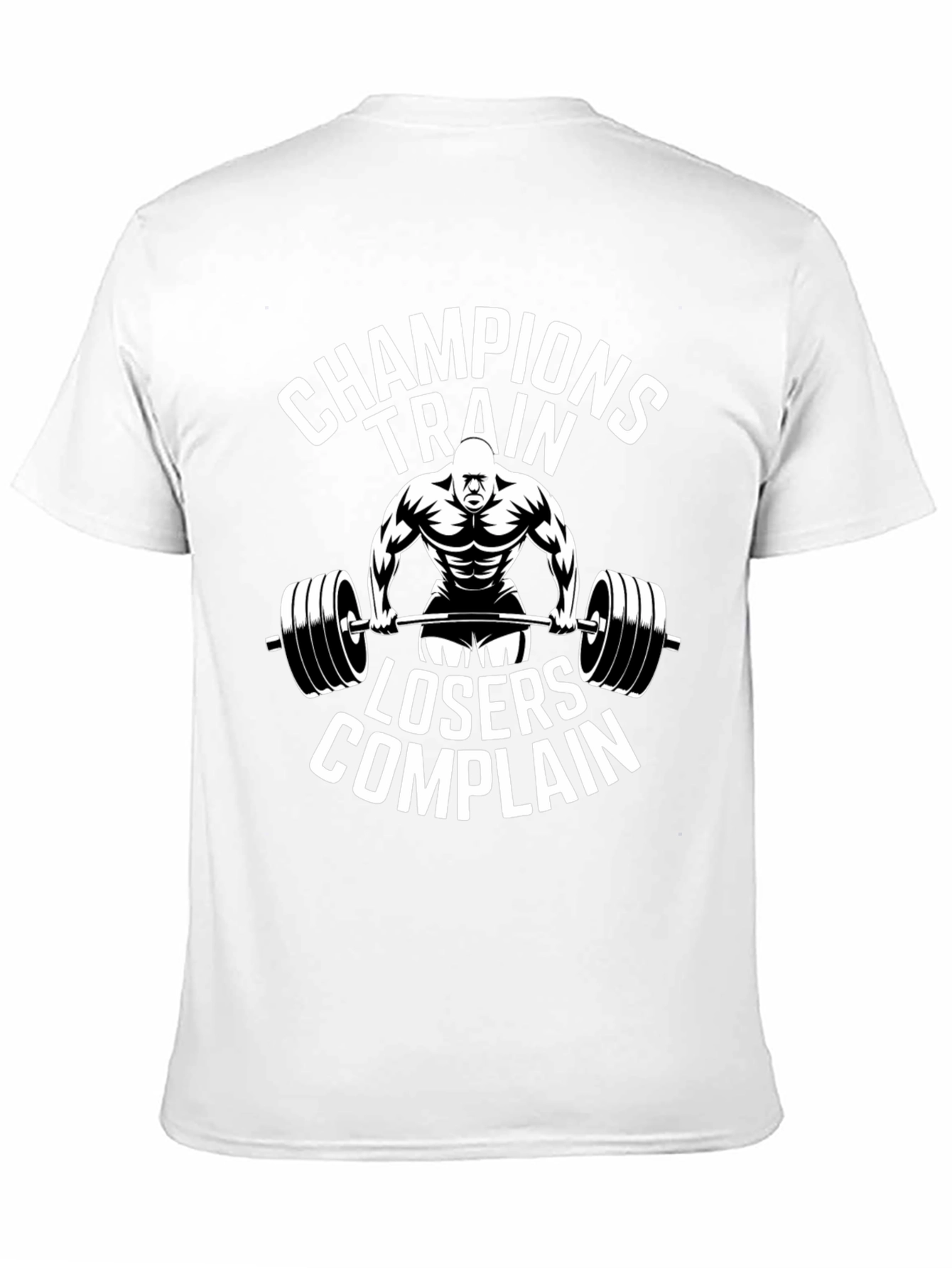 Black Champions Train T-Shirt - Motivational Workout Tee view 11