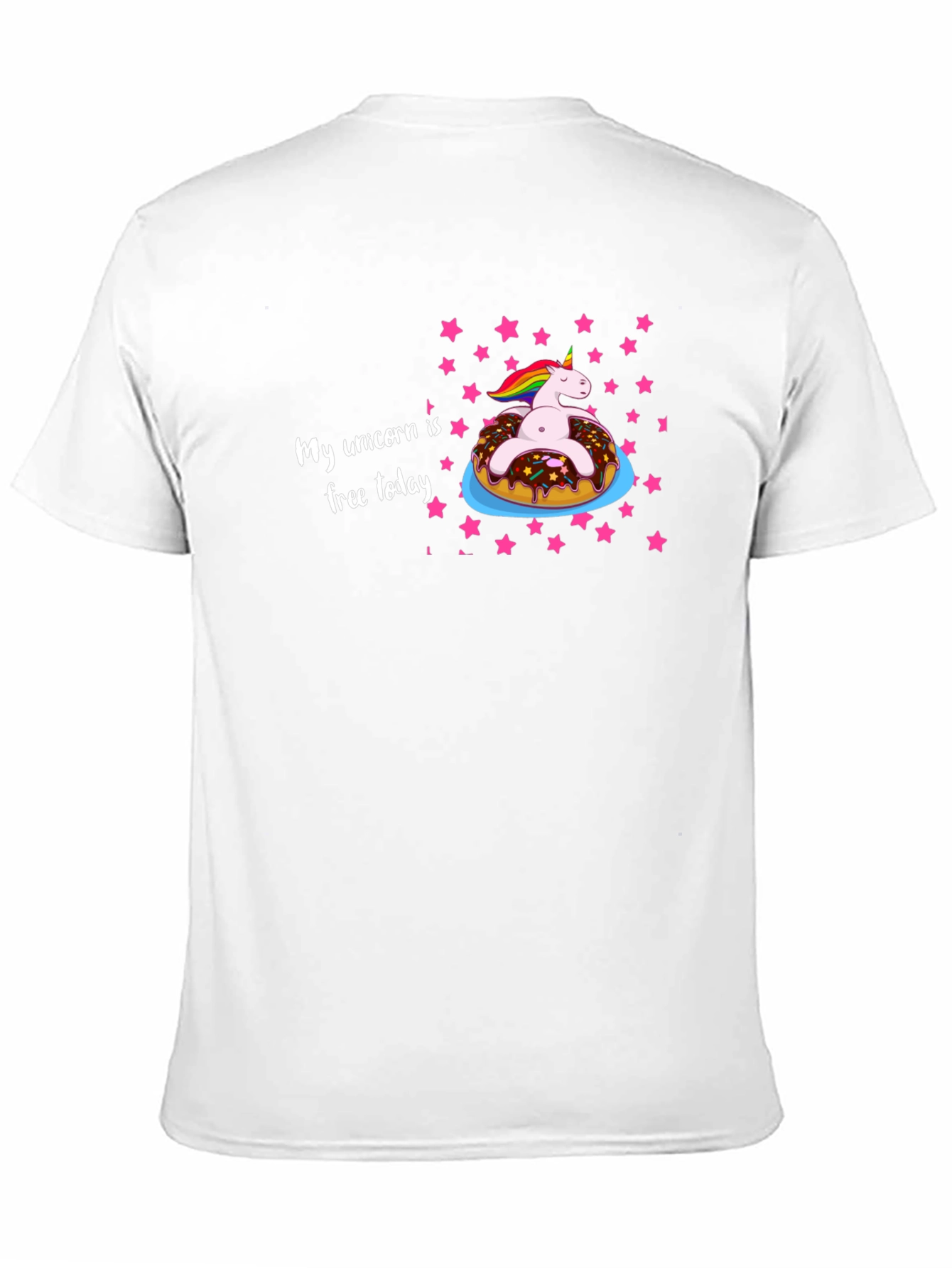 Black Unicorn Donut T-Shirt - My Unicorn is Free Today view 11