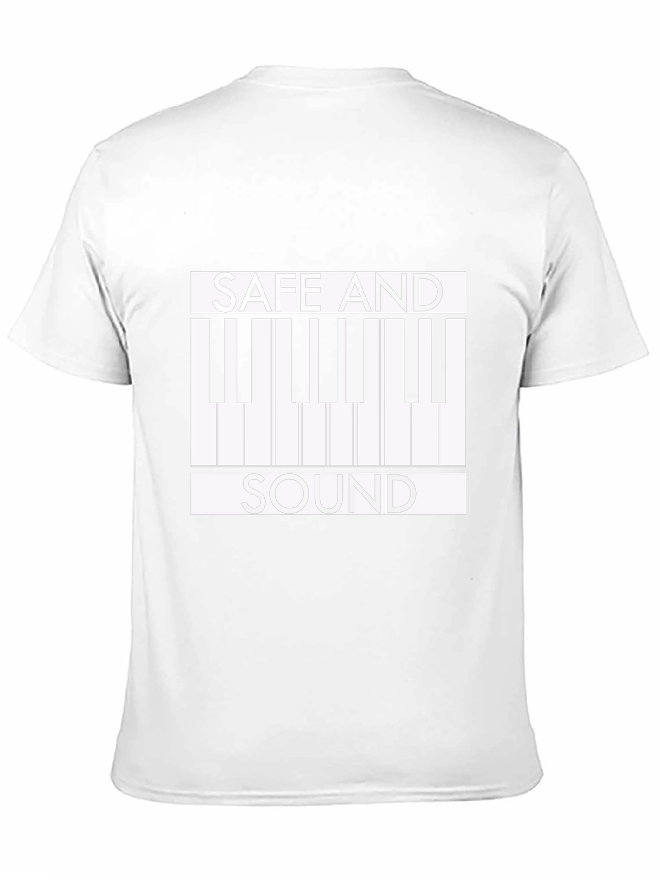 Black Safe and Sound Piano Keys Graphic Tee view 11