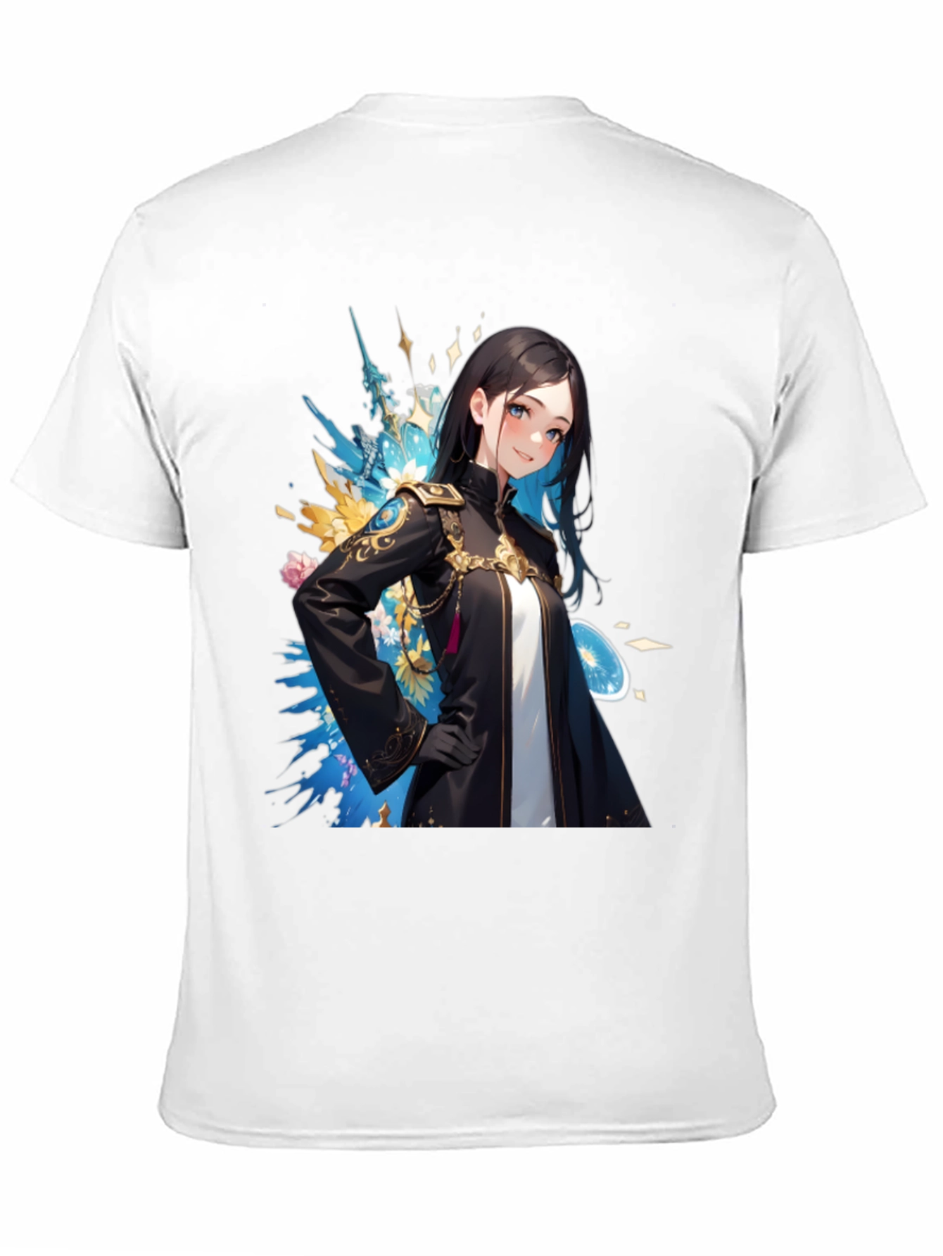 Black Anime Girl Graphic Black T-Shirt view 11