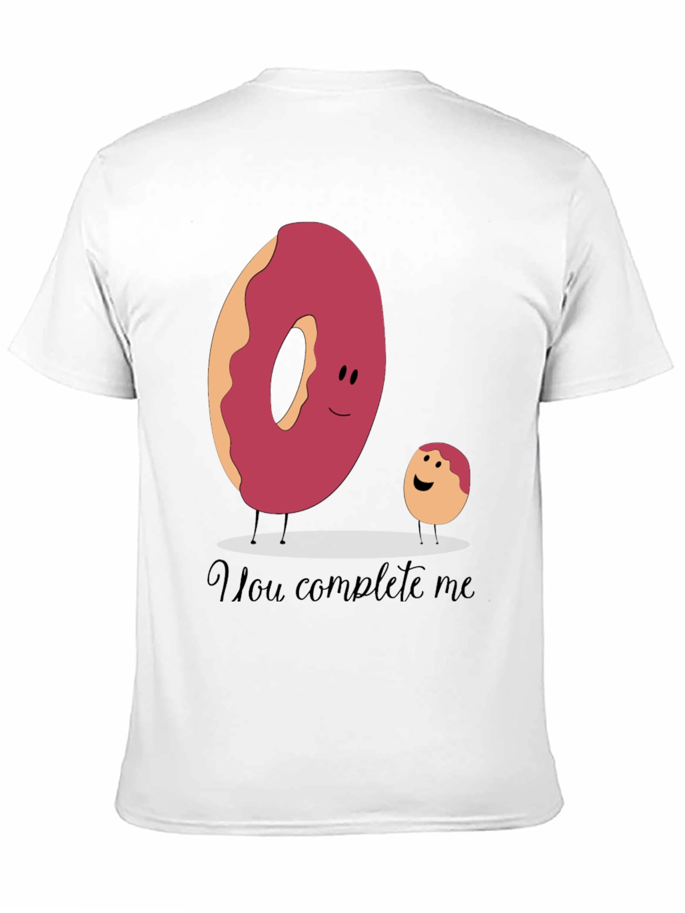 Black You Complete Me Donut Tee - Funny Foodie T-Shirt view 11
