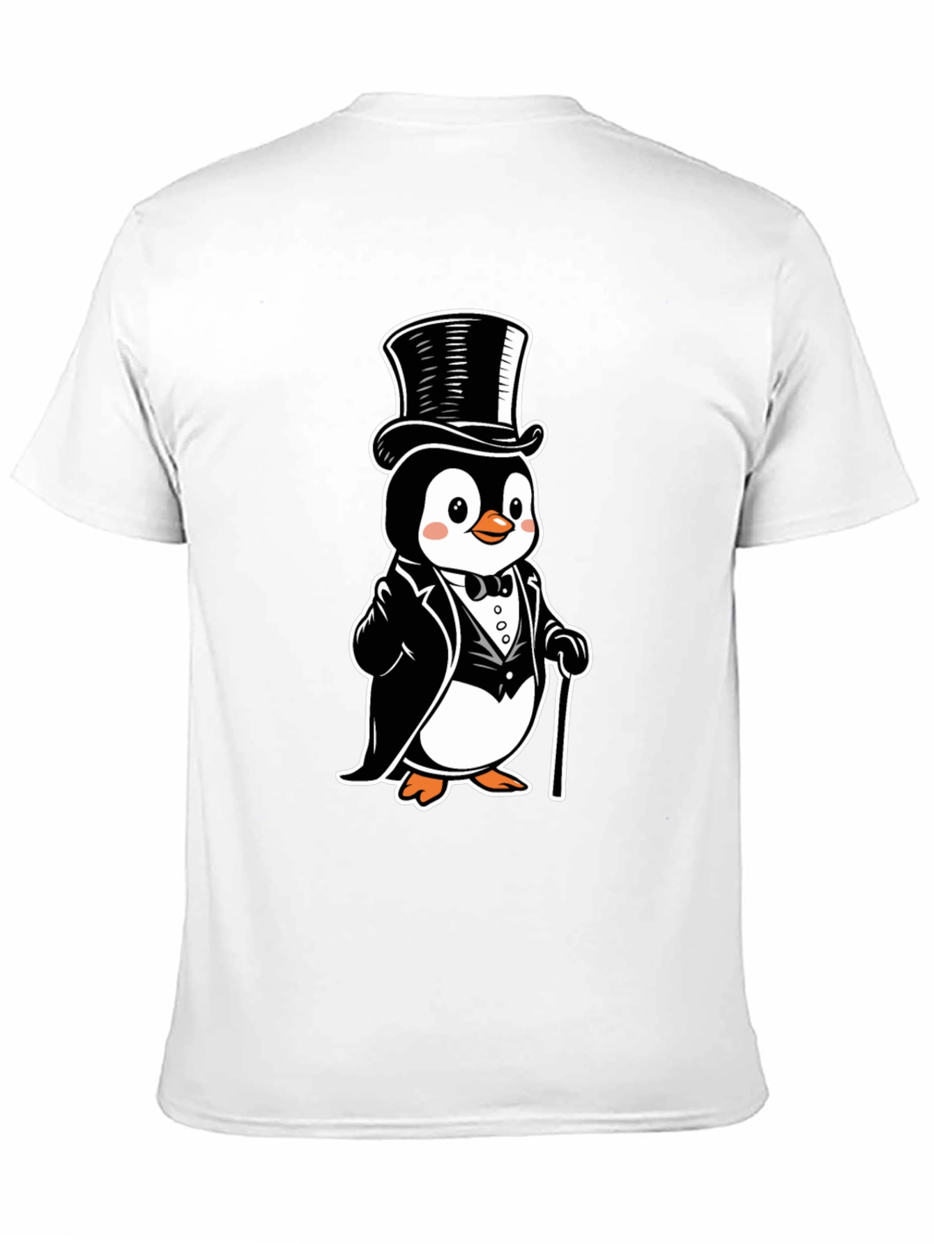 Black Penguin Tuxedo T-Shirt - Cartoon Style view 11