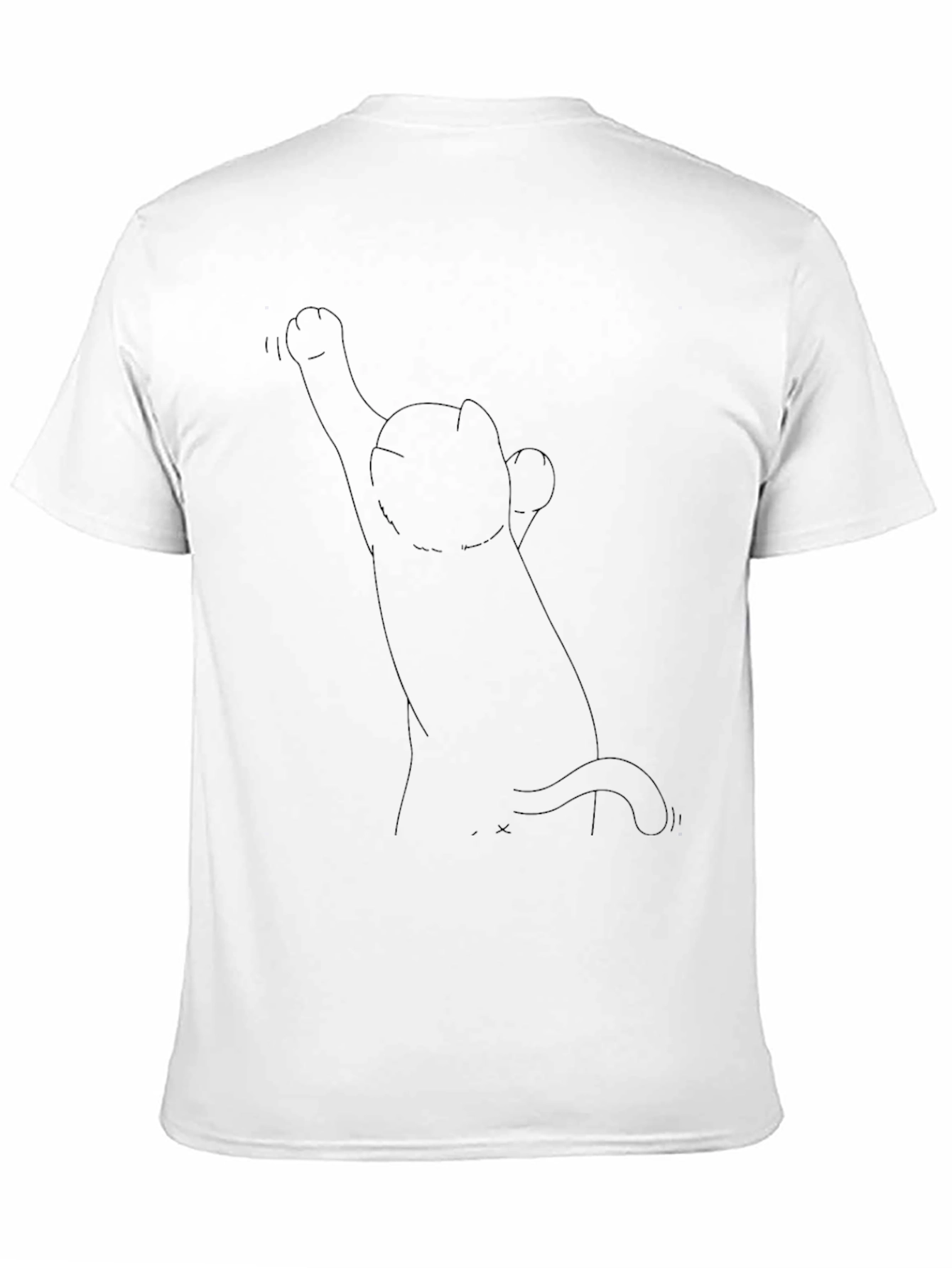 Black Whimsical Cat Graphic Black T-Shirt view 11