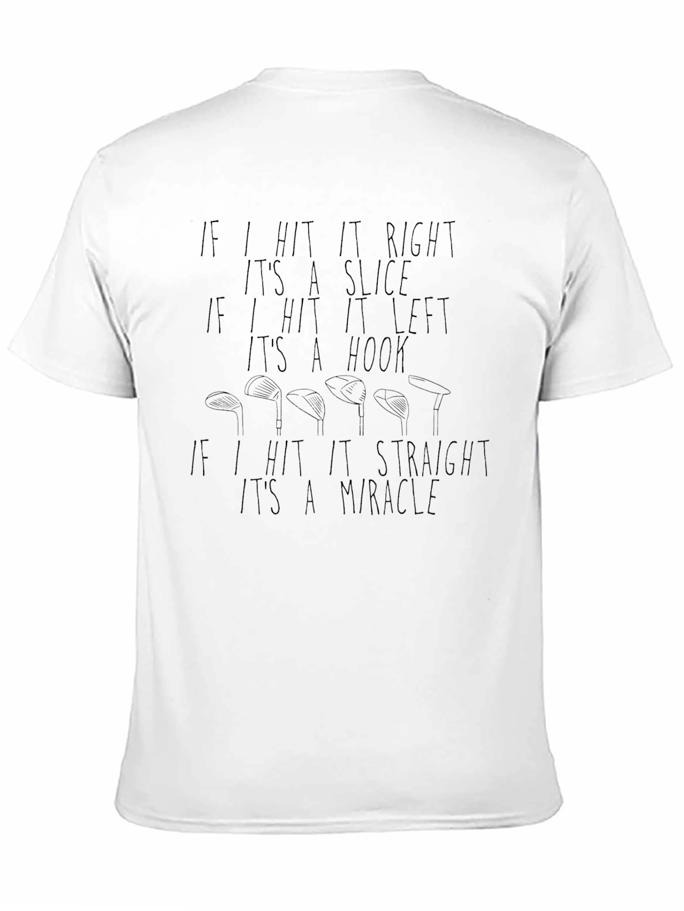 Black Funny Golf T-Shirt - Slice Hook Miracle Tee view 11