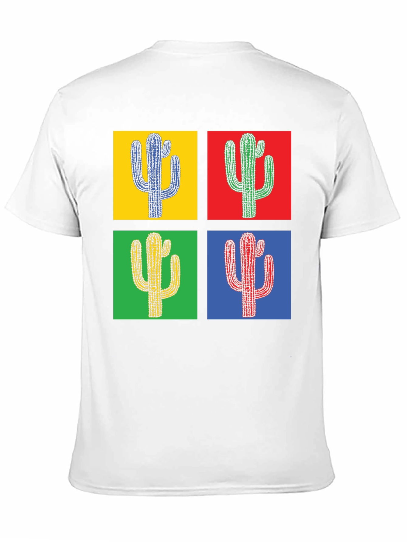 Black Pop Art Cactus Tee - Stylish Graphic T-Shirt view 11