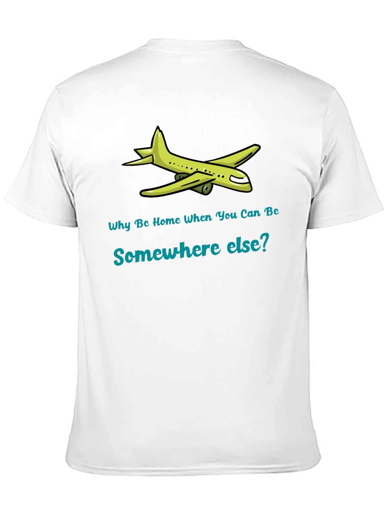Black Travel T-Shirt: Why Be Home? Airplane Graphic Tee view 11