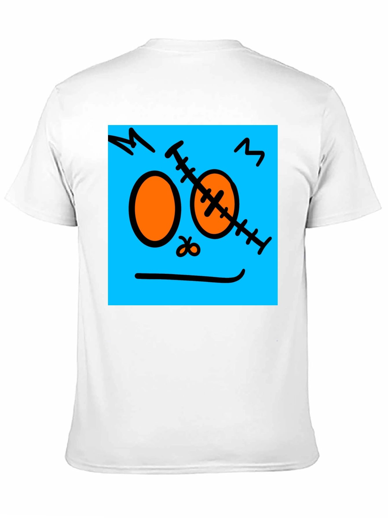 Black Frankenstein Face Graphic Tee - Black Cotton Casual T-Shirt view 11