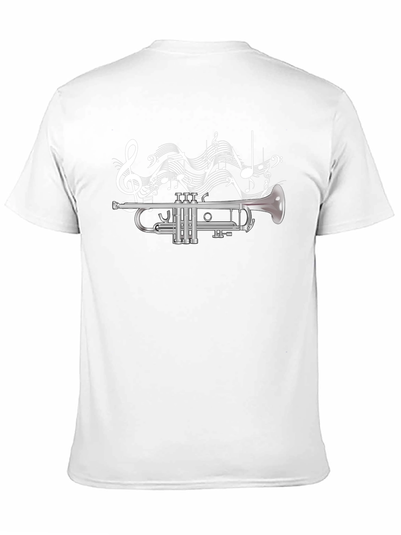 Black Trumpet & Music Notes Graphic T-Shirt view 11