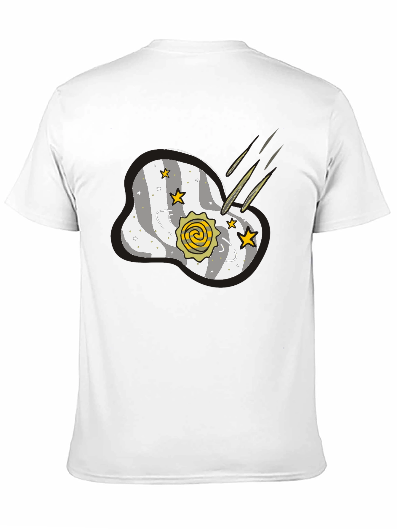 Black Cosmic Meteor Shower Graphic T-Shirt view 11