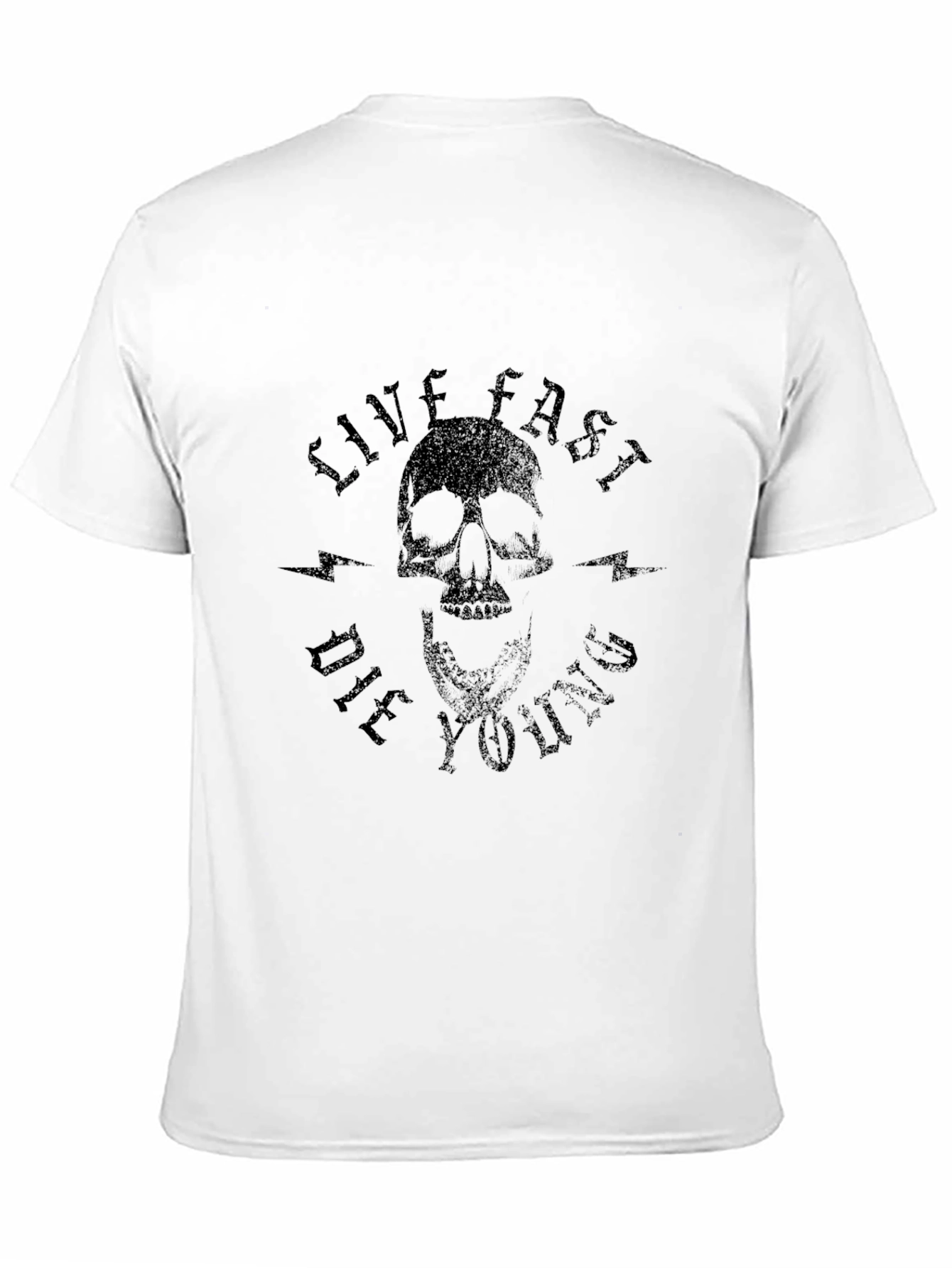 Black Live Fast Die Young Skull Graphic T-Shirt view 11