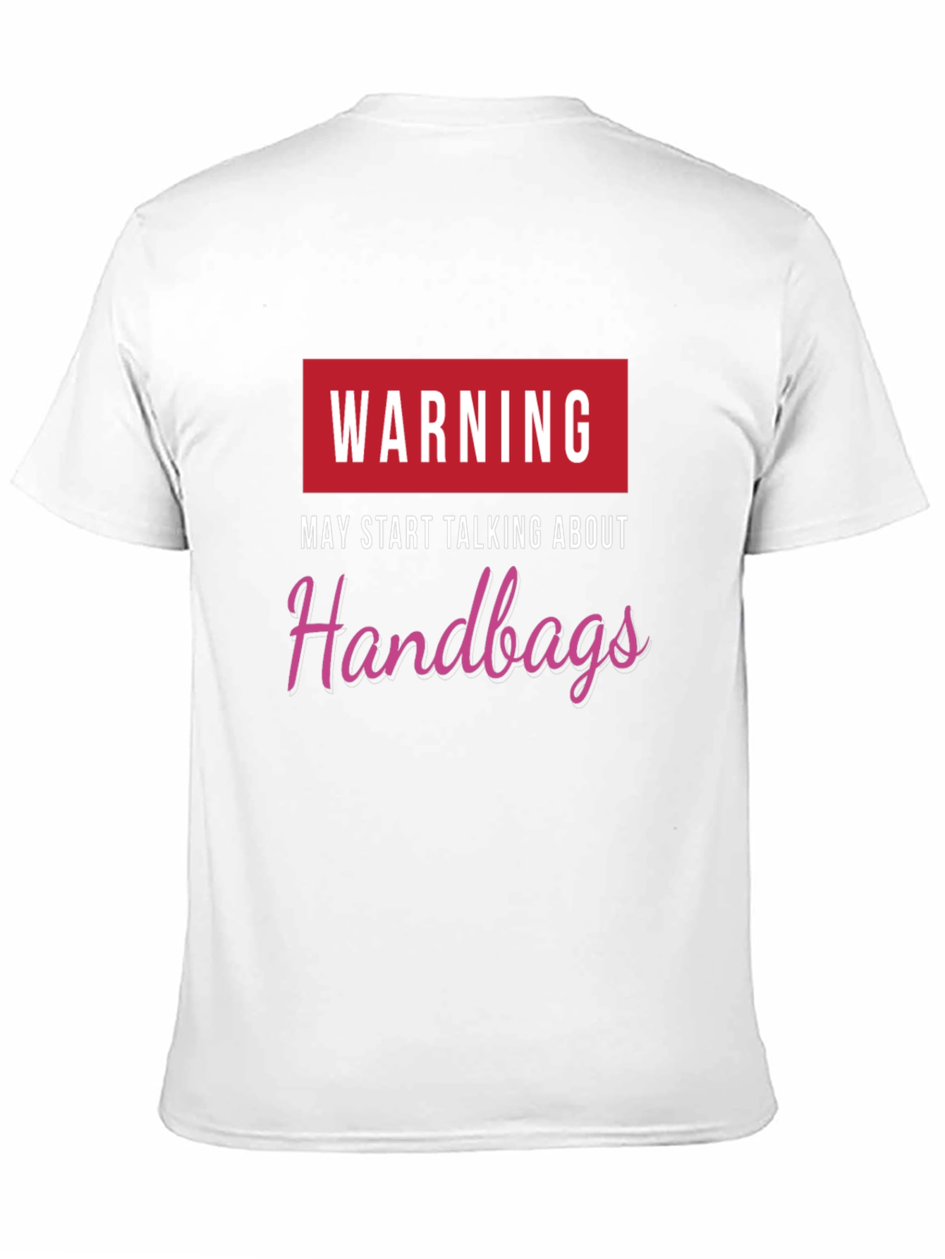 Black Warning May Start Talking Handbags Black T-Shirt view 11