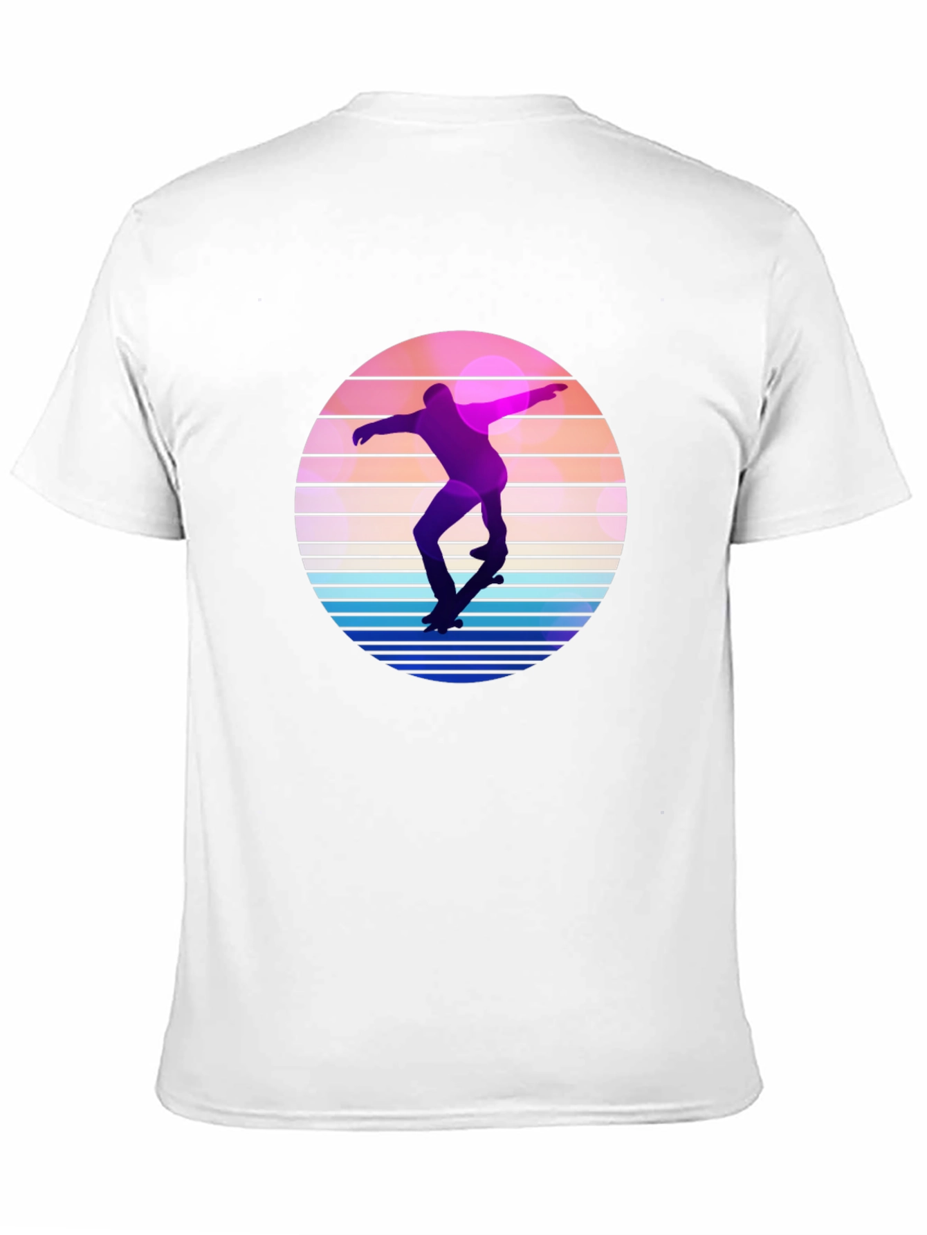 Black Retro Skateboarder Graphic Tee - Cool Sunset Design view 11