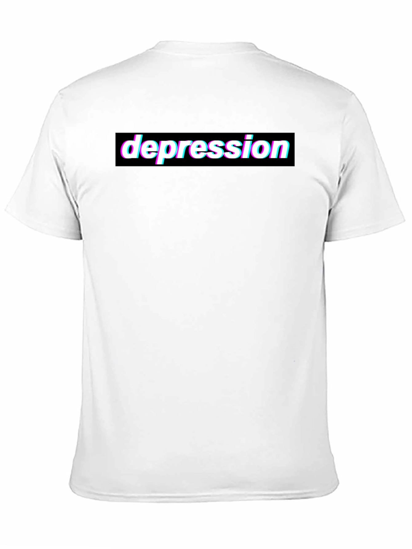 Black Depression Glitchcore Graphic Tee - Black Cotton T-Shirt view 11
