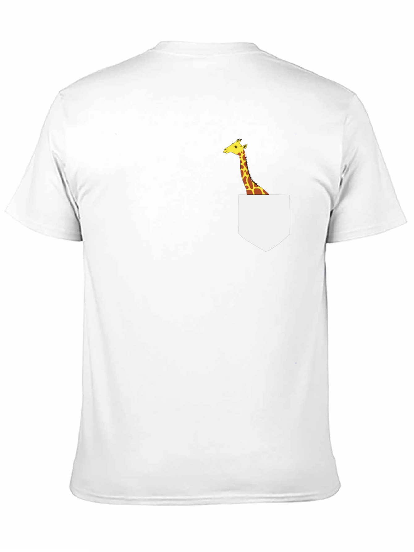 Black Giraffe Pocket T-Shirt - Novelty Animal Tee view 11
