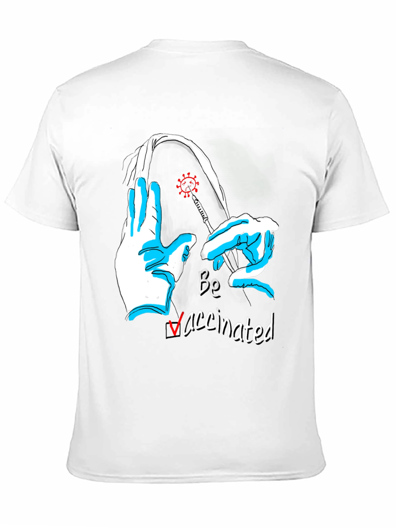 Black Be Vaccinated Graphic Tee - Black view 11