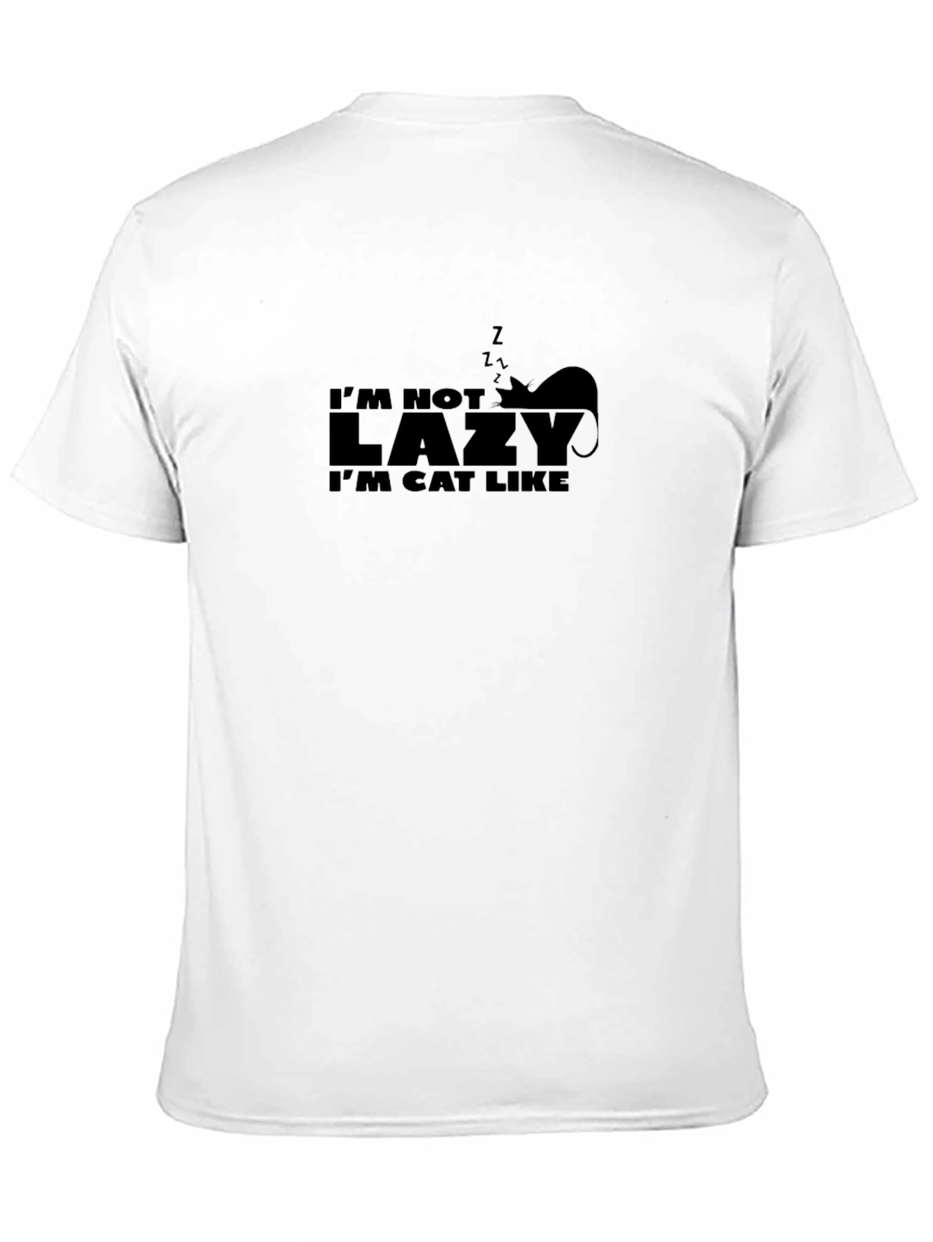 Black I'm Not Lazy I'm Cat Like Graphic Tee view 11