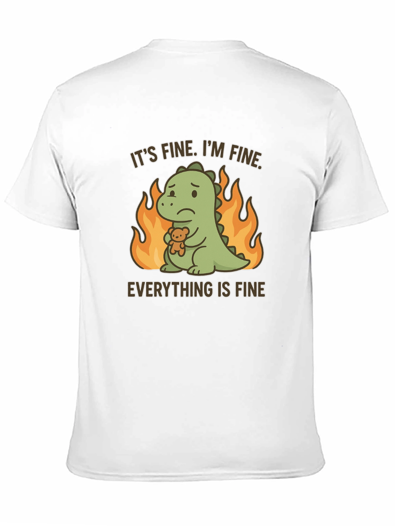 Black It's Fine Dinosaur T-Shirt view 11