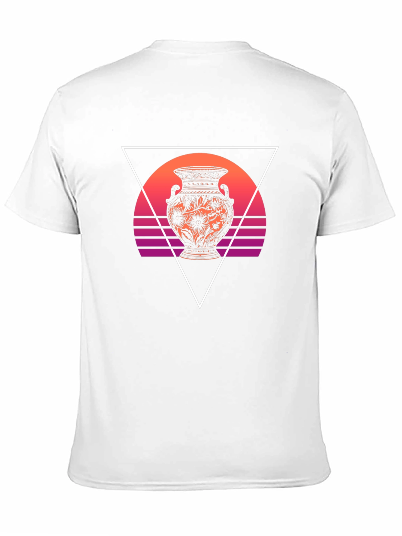 Black Vaporwave Vase Graphic Tee - Black Cotton Blend view 11