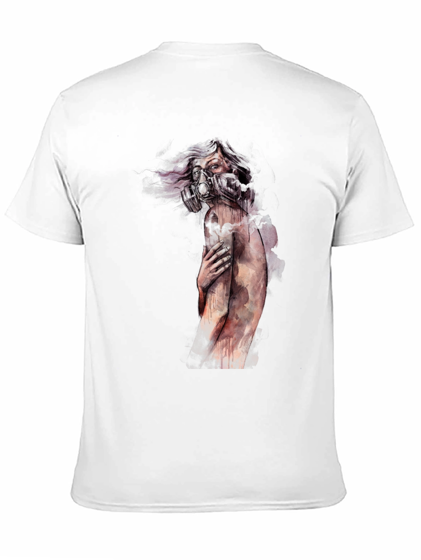 Black Unique Graphic Tee - Apocalyptic Watercolor Design view 11