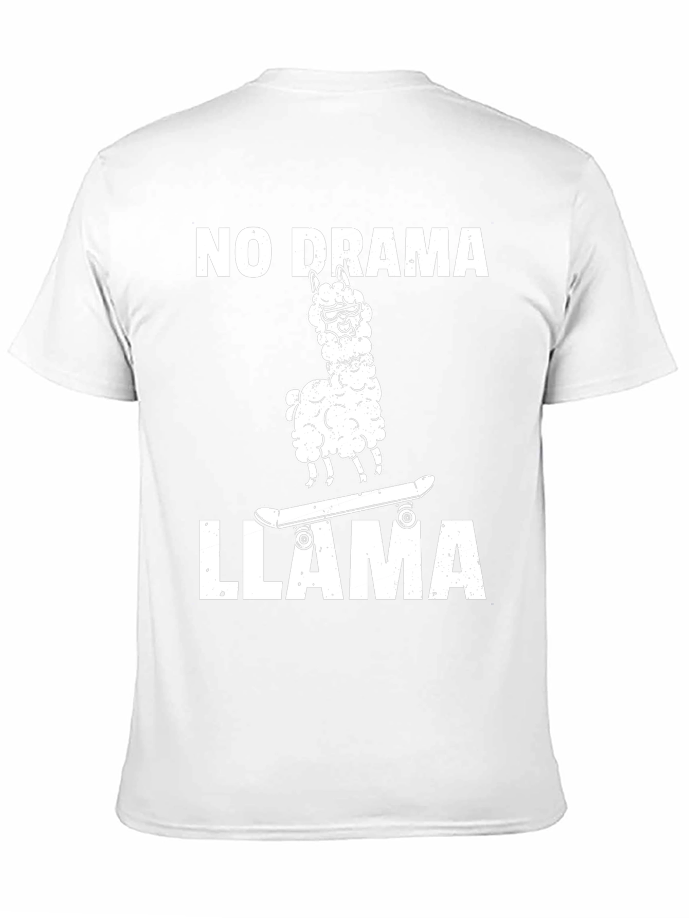 Black No Drama Llama T-Shirt - Skateboard Graphic view 11