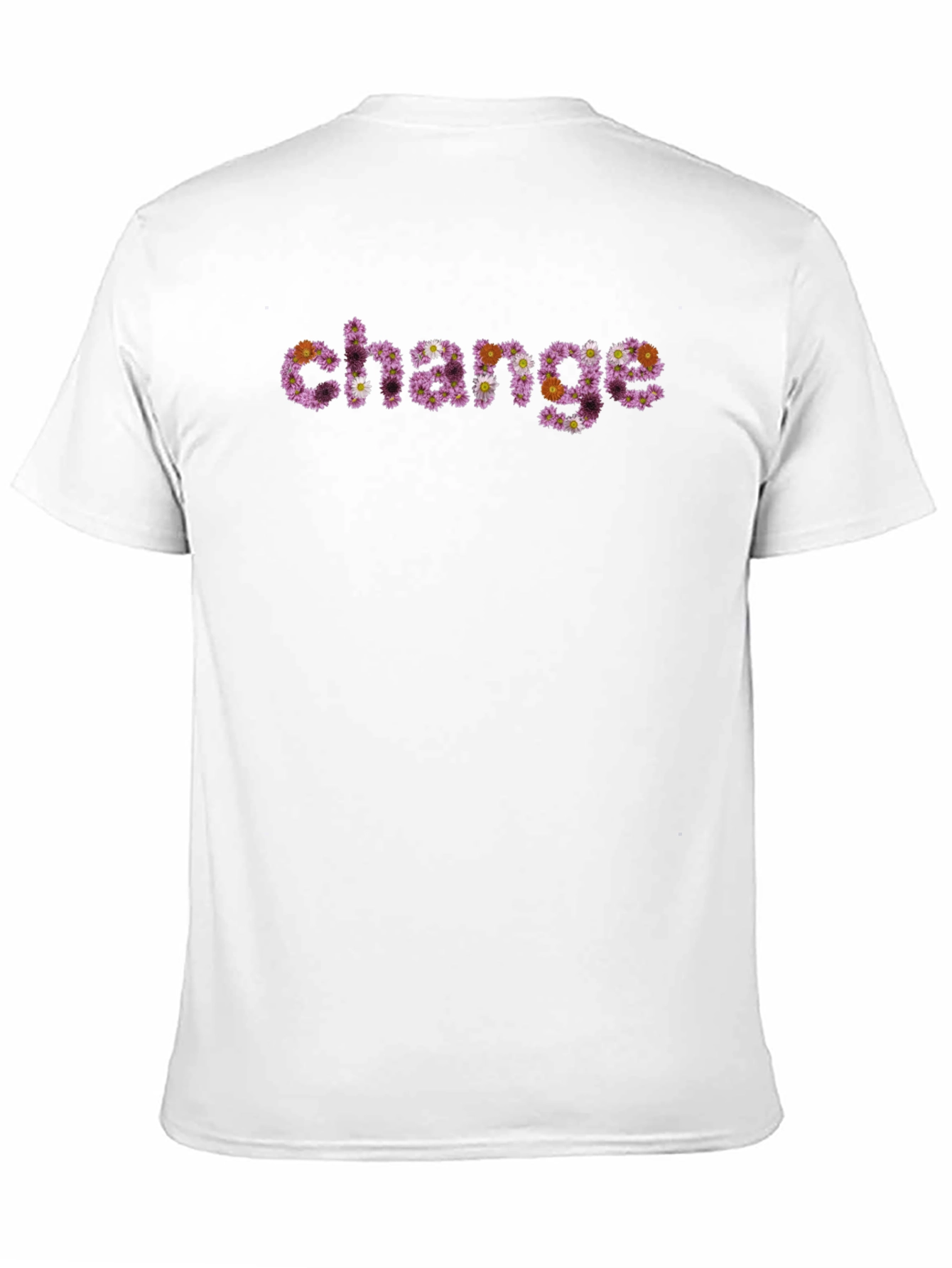 Black Floral "Change" Graphic Tee - Unique Statement Shirt view 11