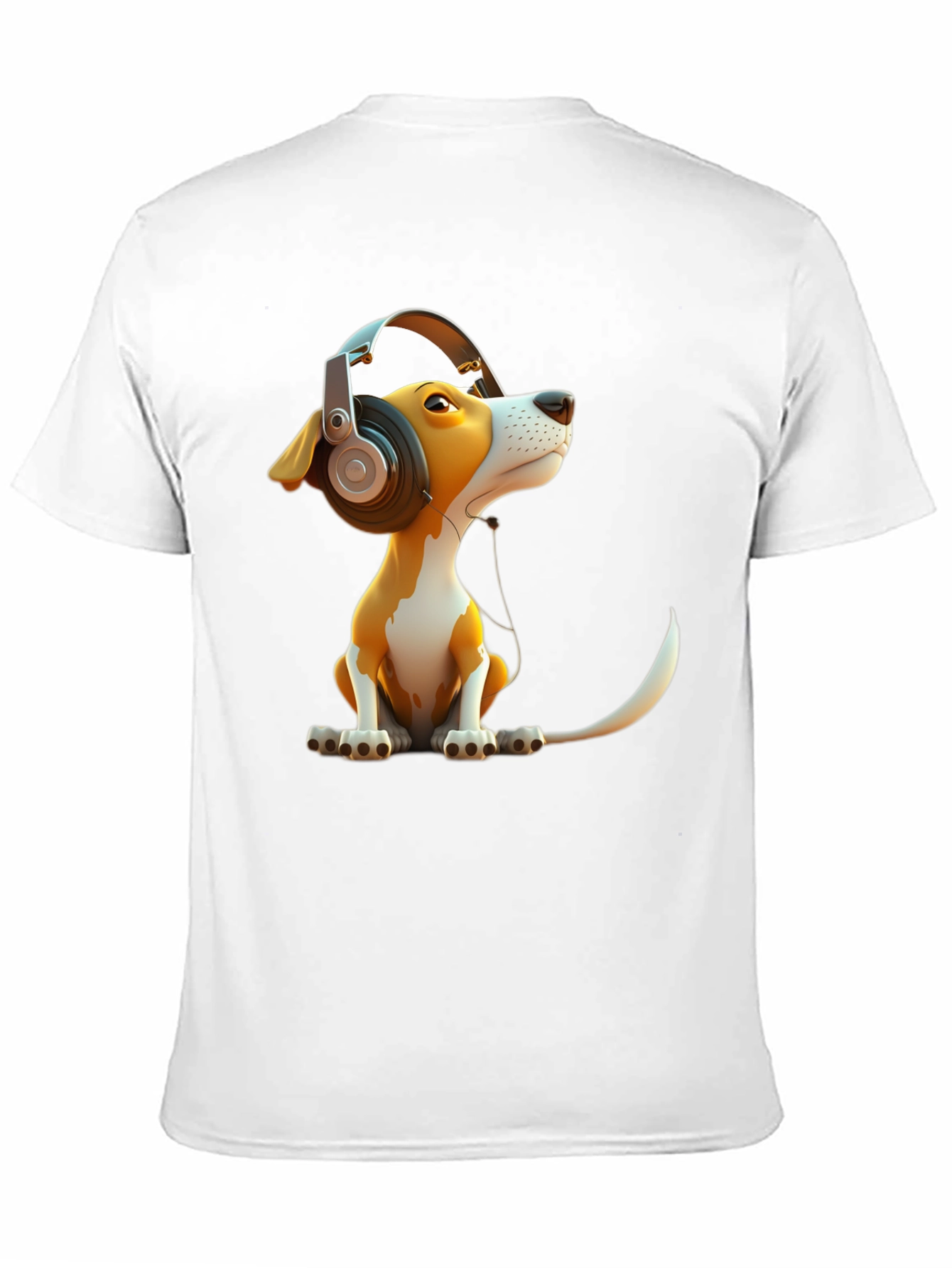 Black Dog with Headphones Graphic Tee view 11
