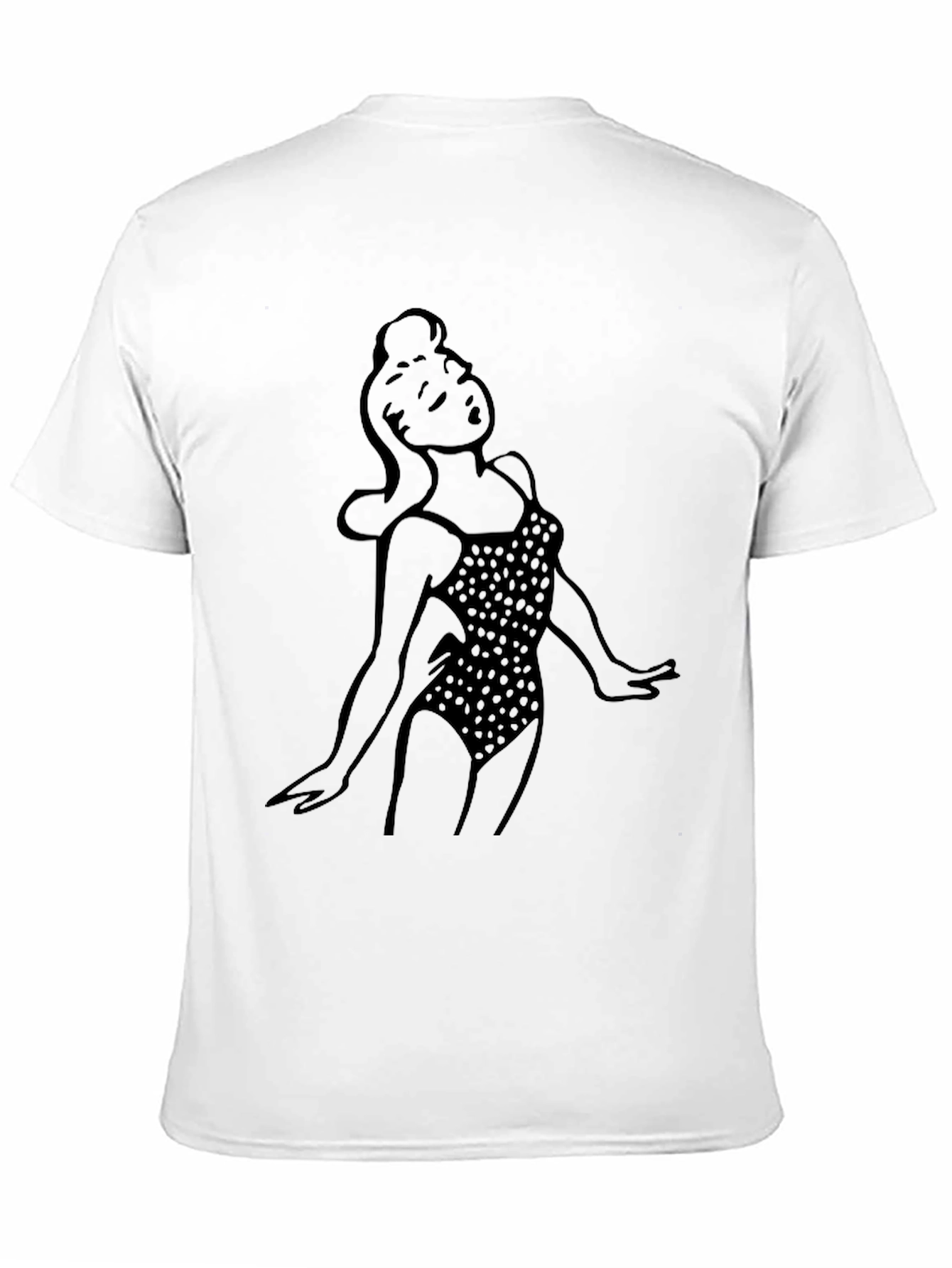 Black Retro Pin-Up Girl Black T-Shirt view 11