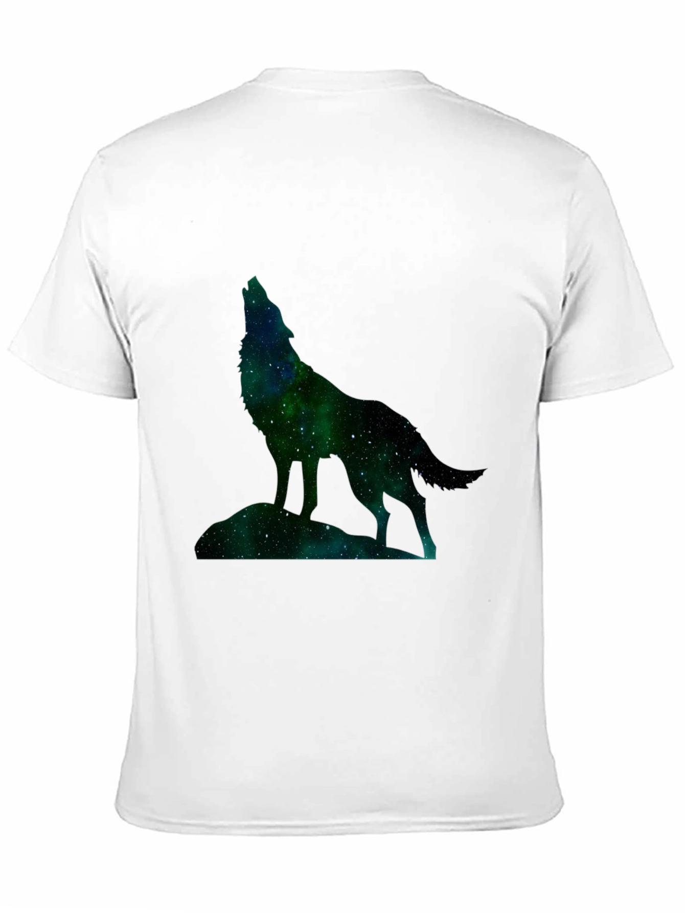 Black Galaxy Wolf Graphic Tee - Black Cotton Blend view 11