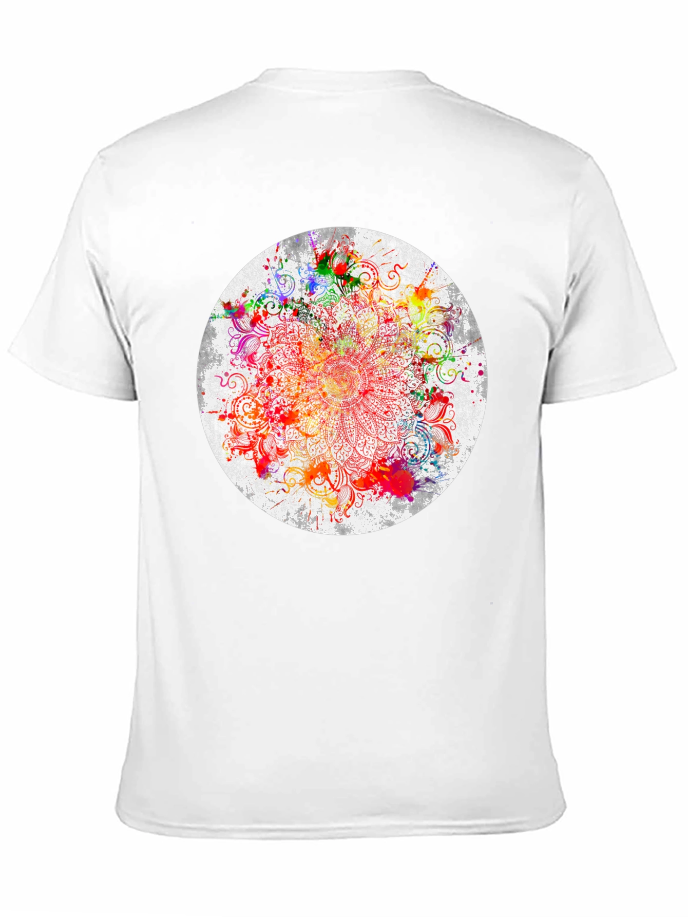 Black Vibrant Mandala Graphic T-Shirt view 11