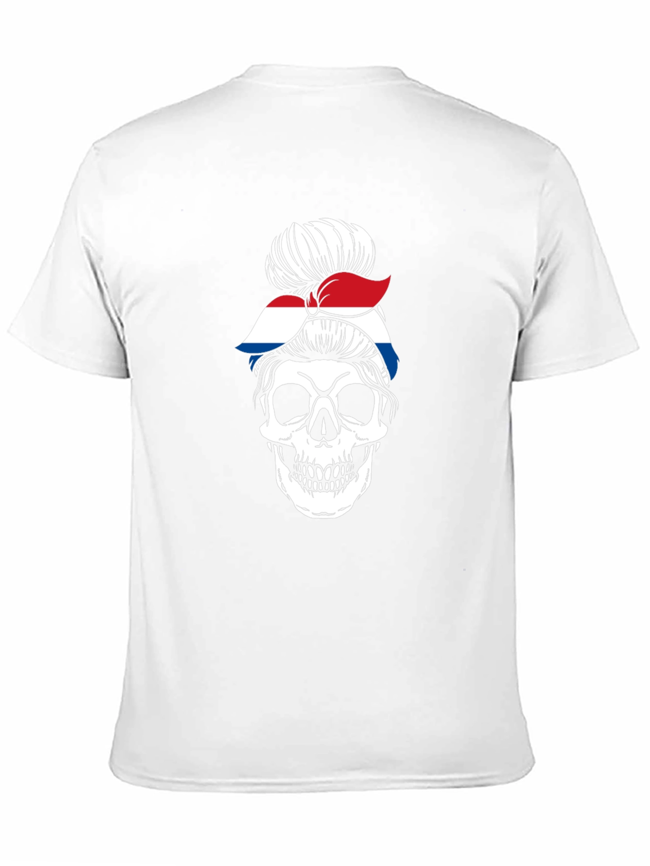 Skull Messy Bun T-Shirt - 11