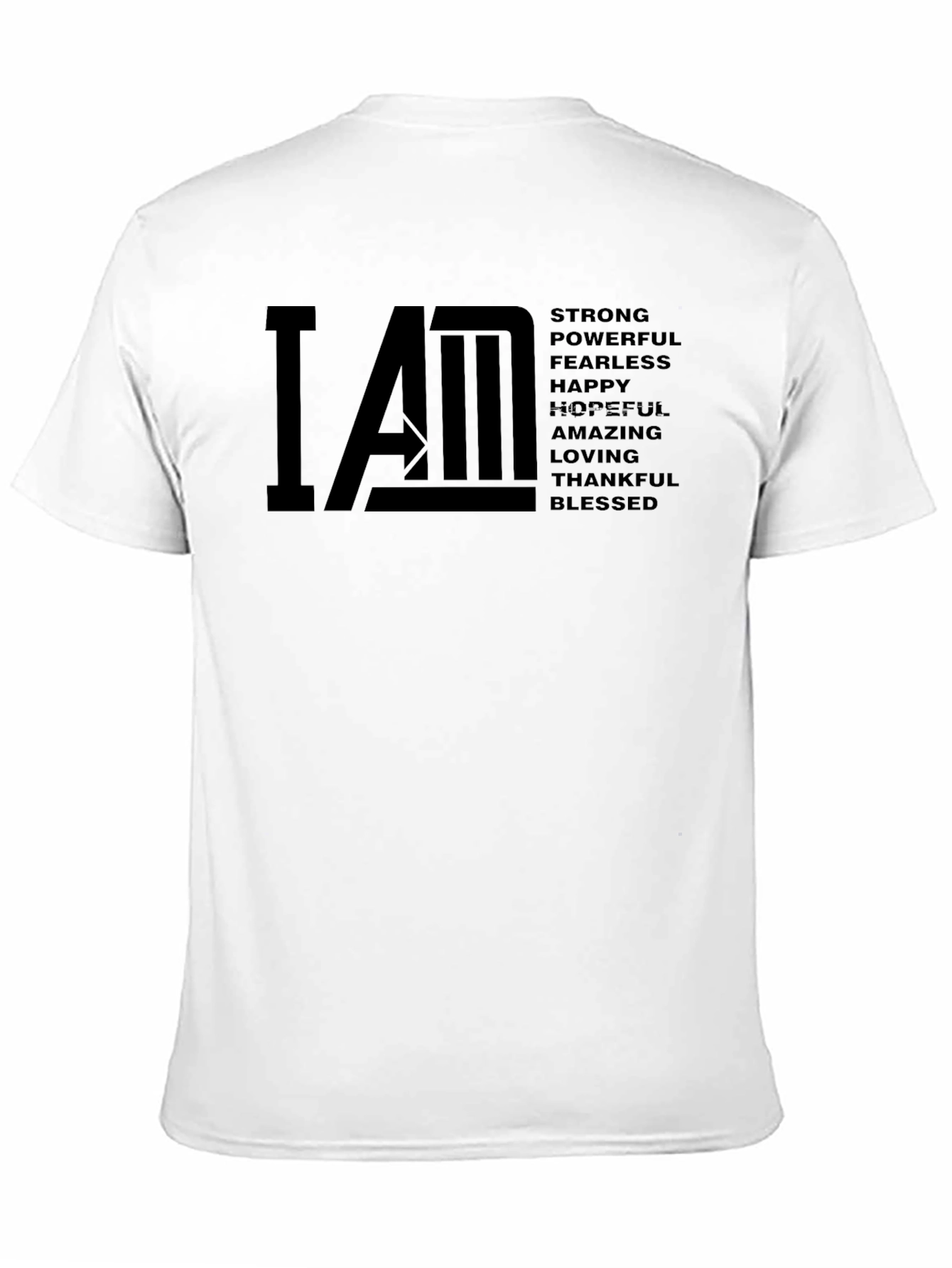 Black I AM Affirmation T-Shirt - Strong, Powerful, Blessed view 11
