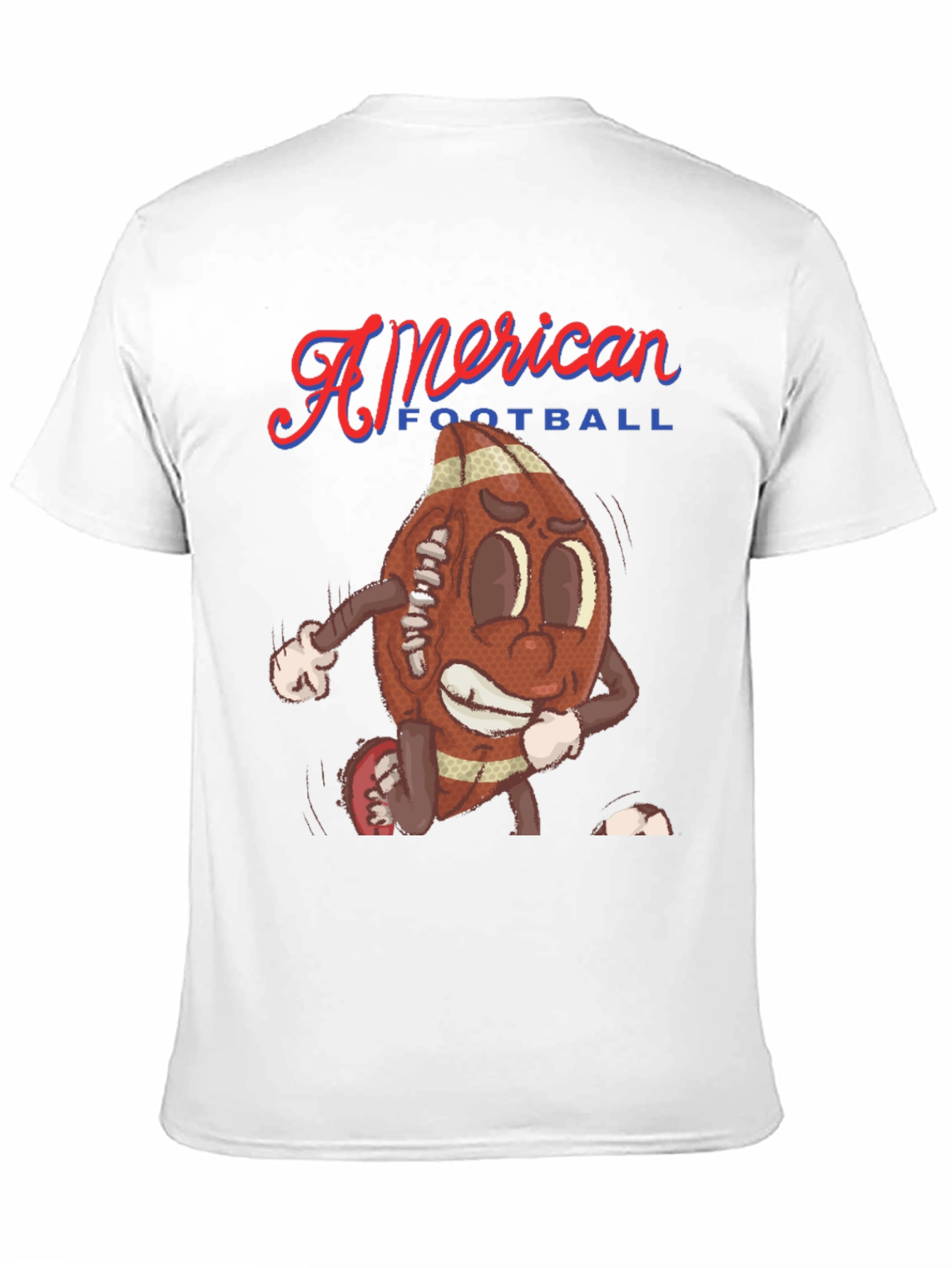 Black American Football Cartoon Tee view 11