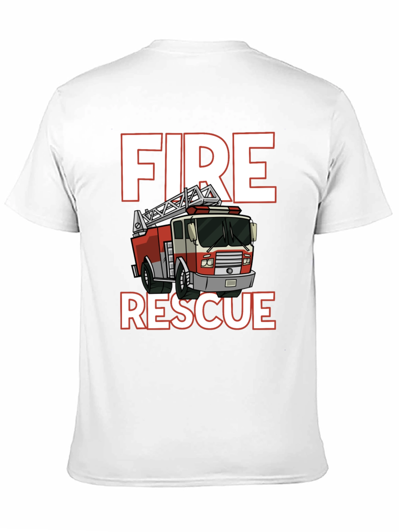 Black Fire Rescue T-Shirt - Black Cotton Tee view 11