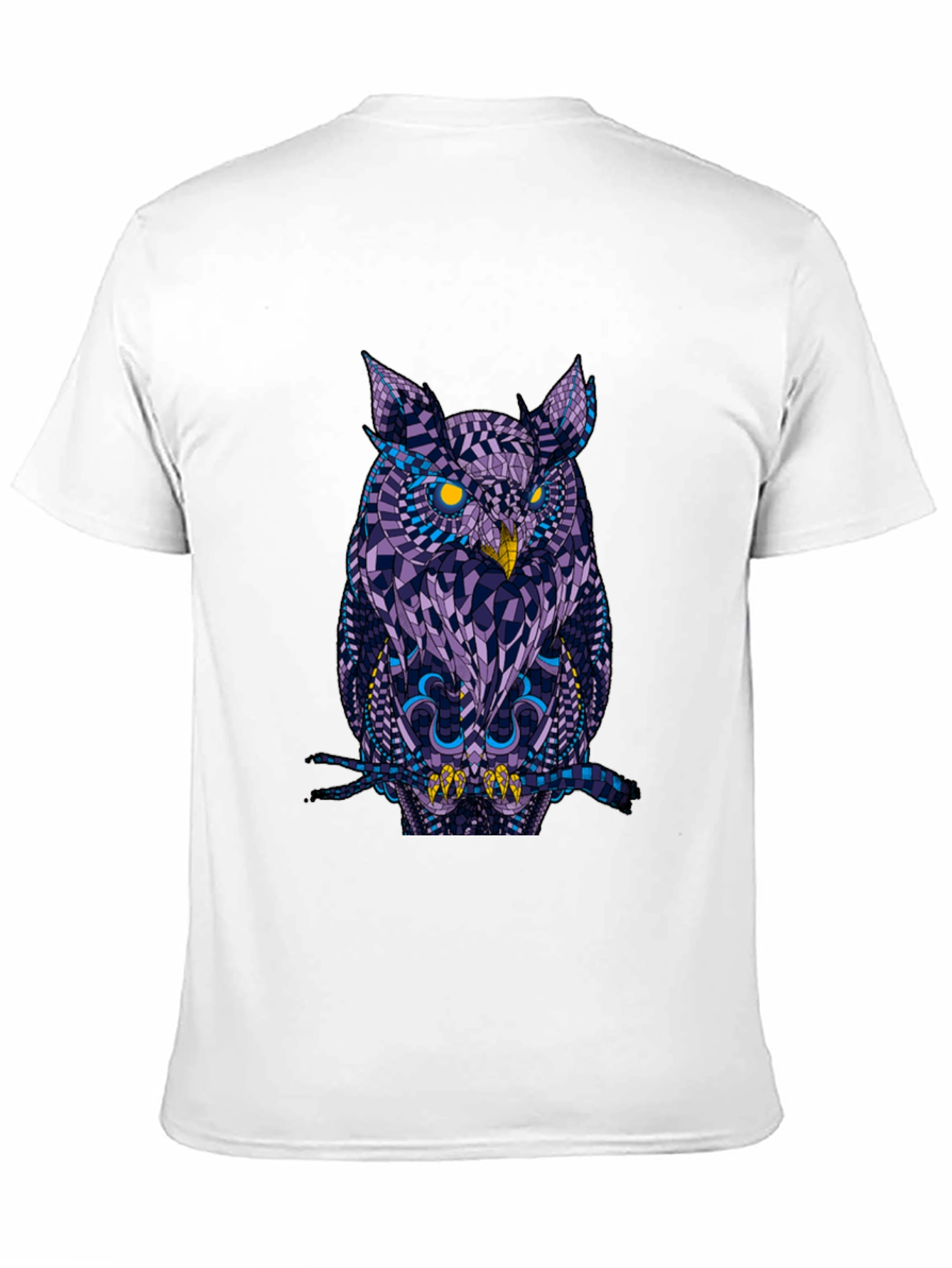 Black Geometric Owl Graphic Tee - Black Cotton view 11