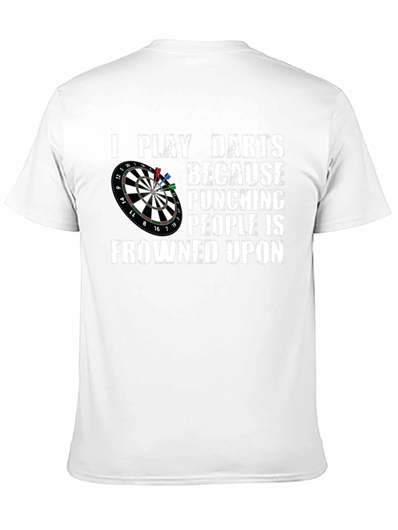 Black Funny Darts T-Shirt - Punching People is Frowned Upon view 11