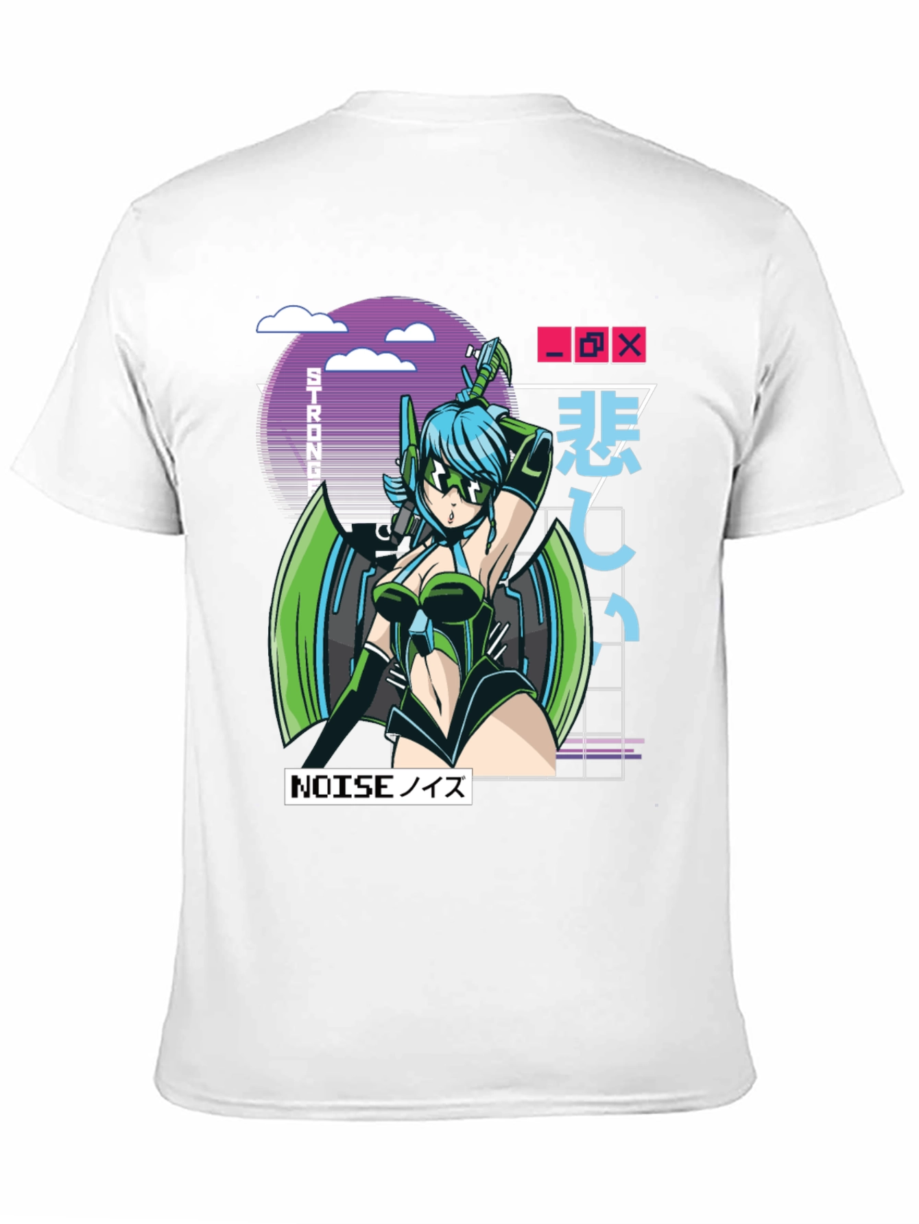 Black Anime Girl Graphic T-Shirt - Black Cotton Tee view 11