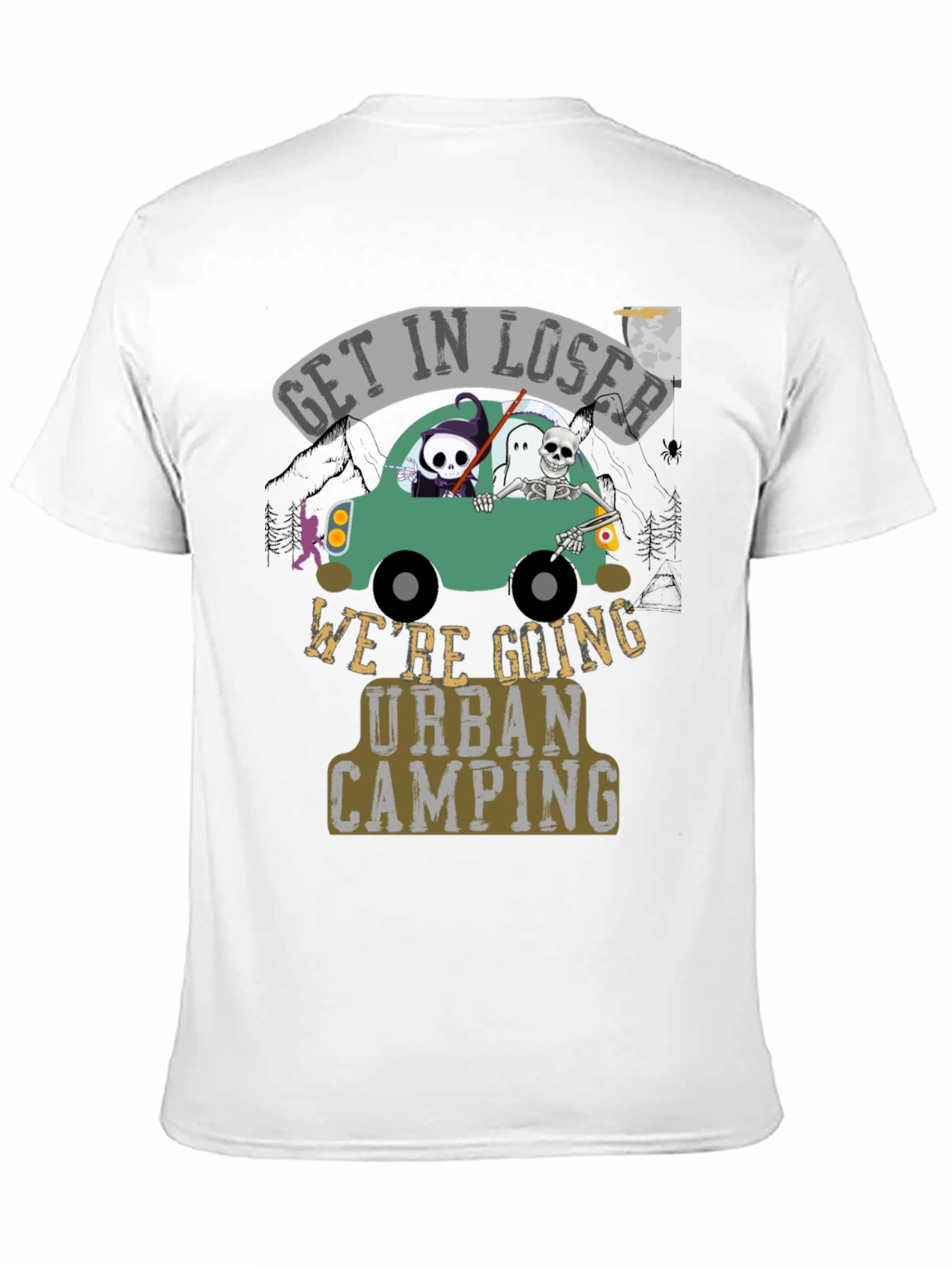 Black Urban Camping Graphic T-Shirt view 11