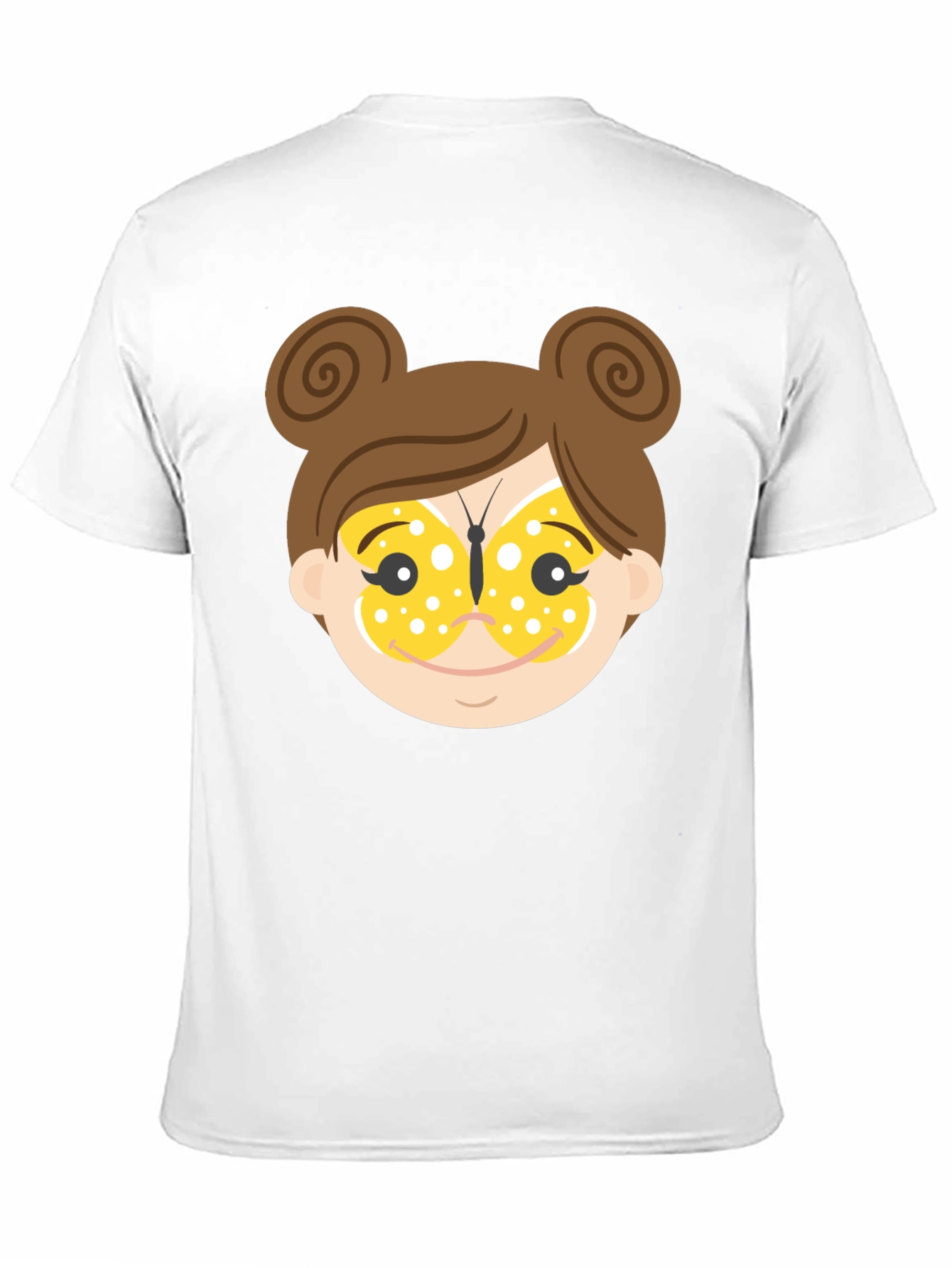 Black Cartoon Girl Face T-Shirt view 11