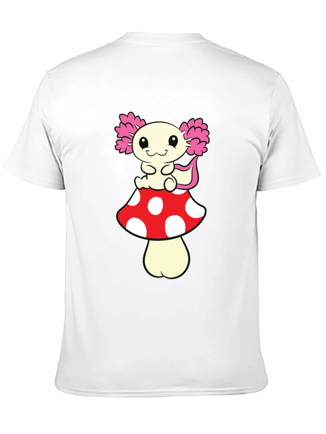 Black Axolotl Mushroom T-Shirt - Cute Cartoon Tee view 11