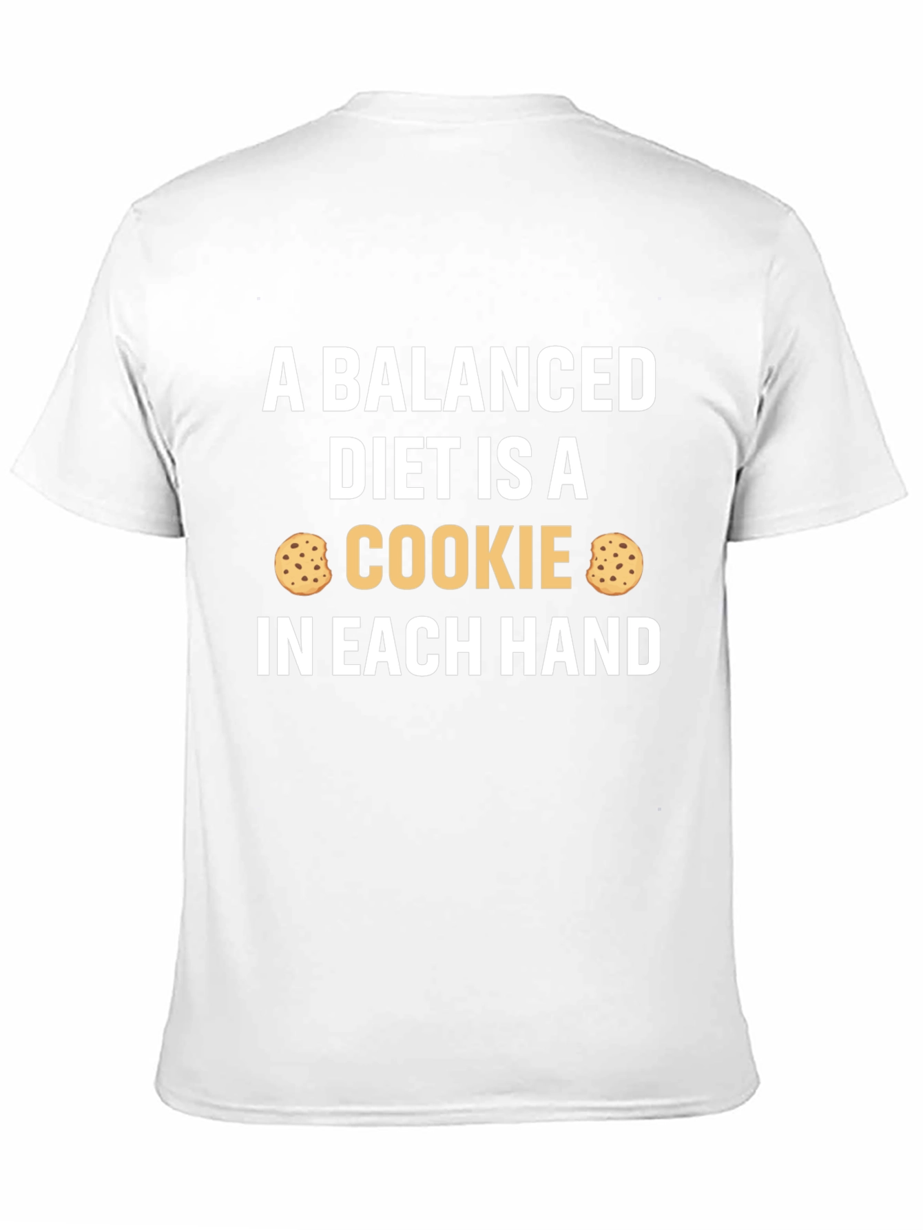 Black Balanced Diet Cookie T-Shirt Funny Foodie Tee view 11