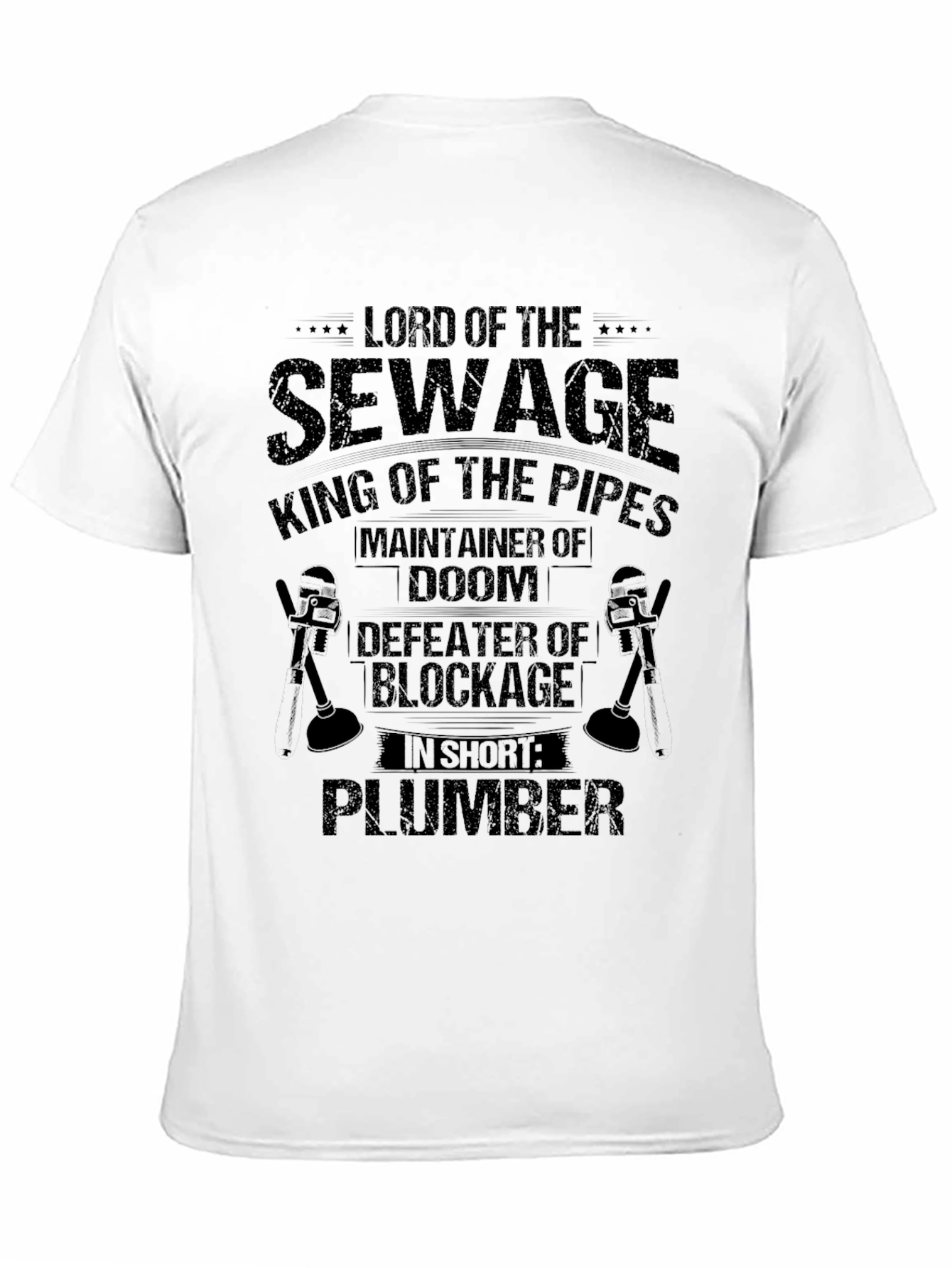 Black Lord of Sewage Plumber Graphic T-Shirt view 11