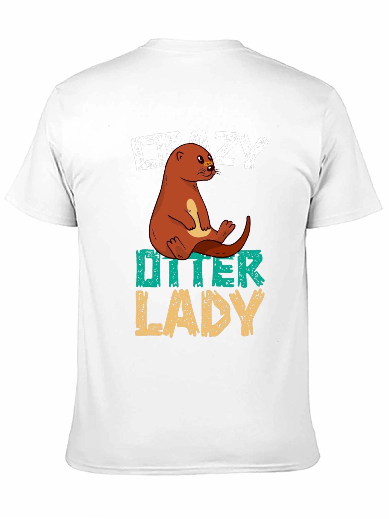 Black Crazy Otter Lady T-Shirt - Unisex Animal Lover Tee view 11