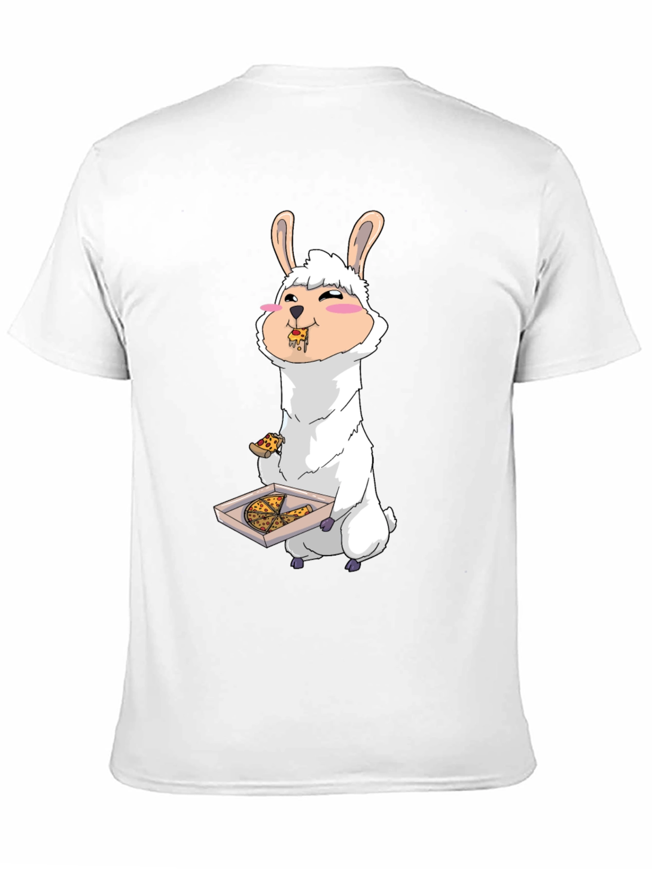 Black Llama Eating Pizza T-Shirt view 11