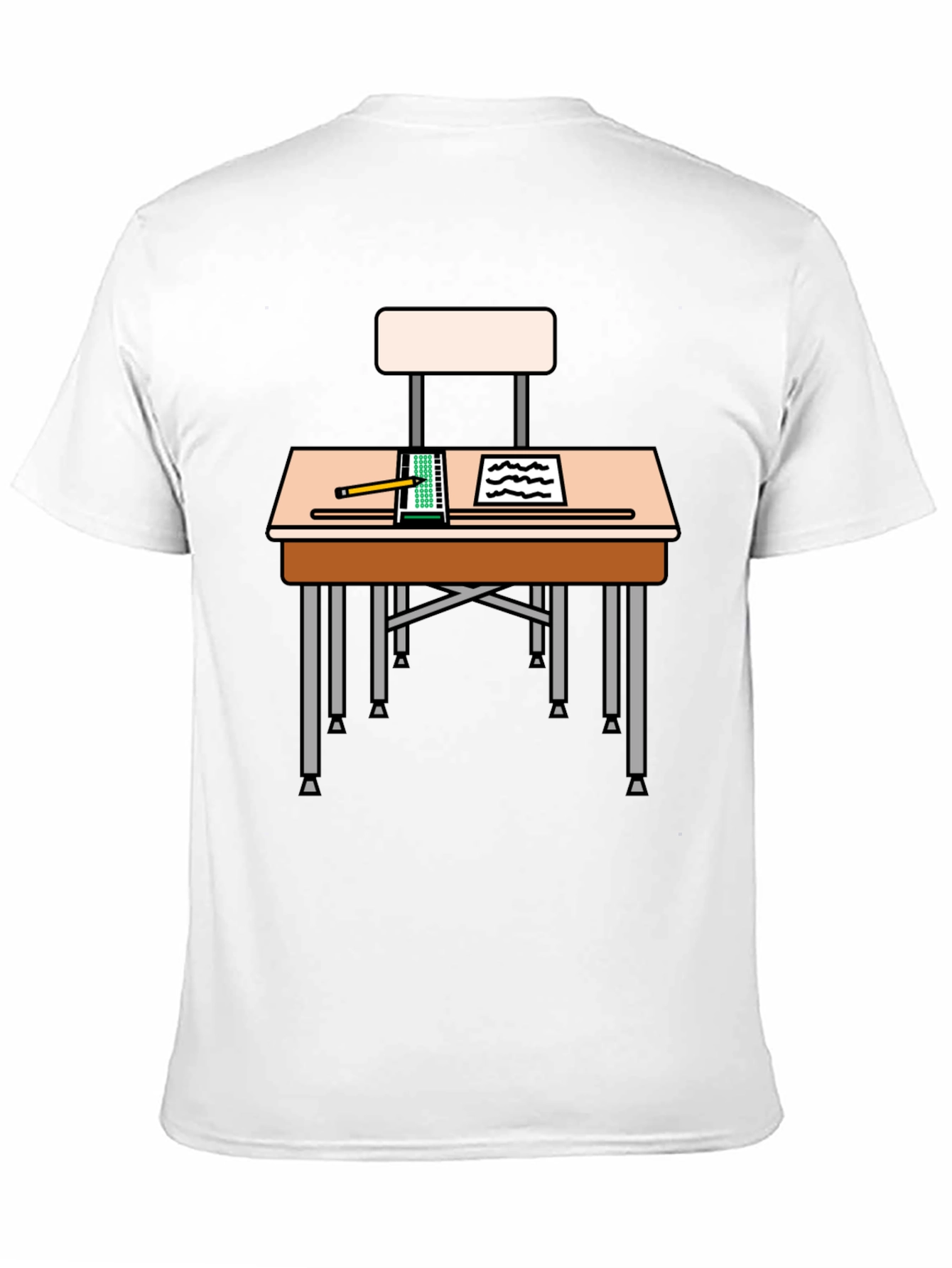 Black Student Desk Graphic T-Shirt - Back to School Style view 11