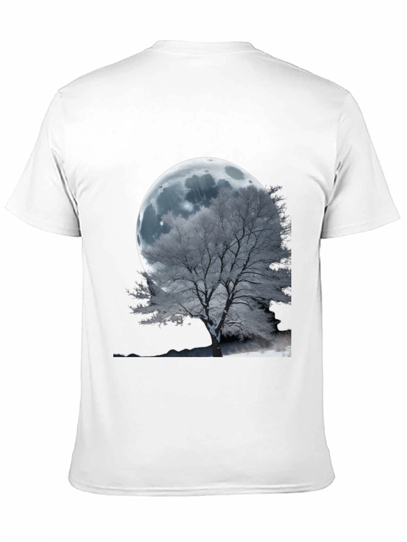 Black Moonlit Tree Graphic T-Shirt - Unique Design view 11