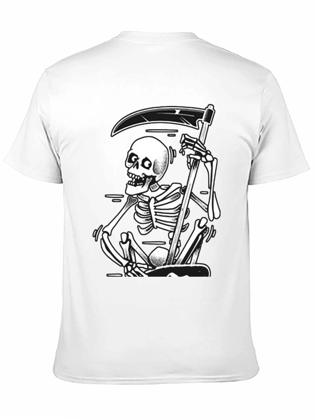 Black Grim Reaper Graphic Tee - Black Skull T-Shirt view 11