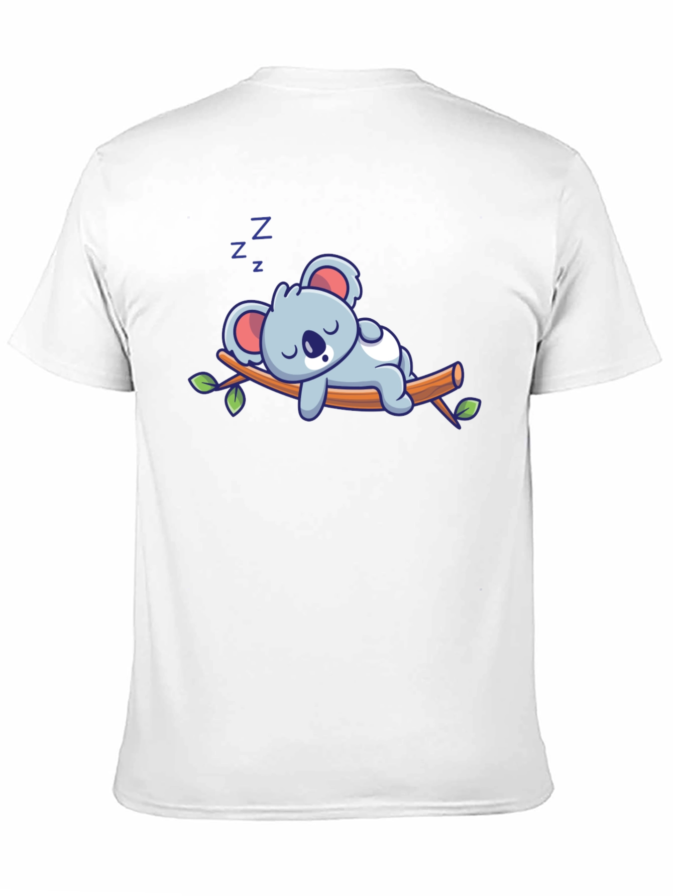 Black Cute Sleeping Koala T-Shirt - Black view 11