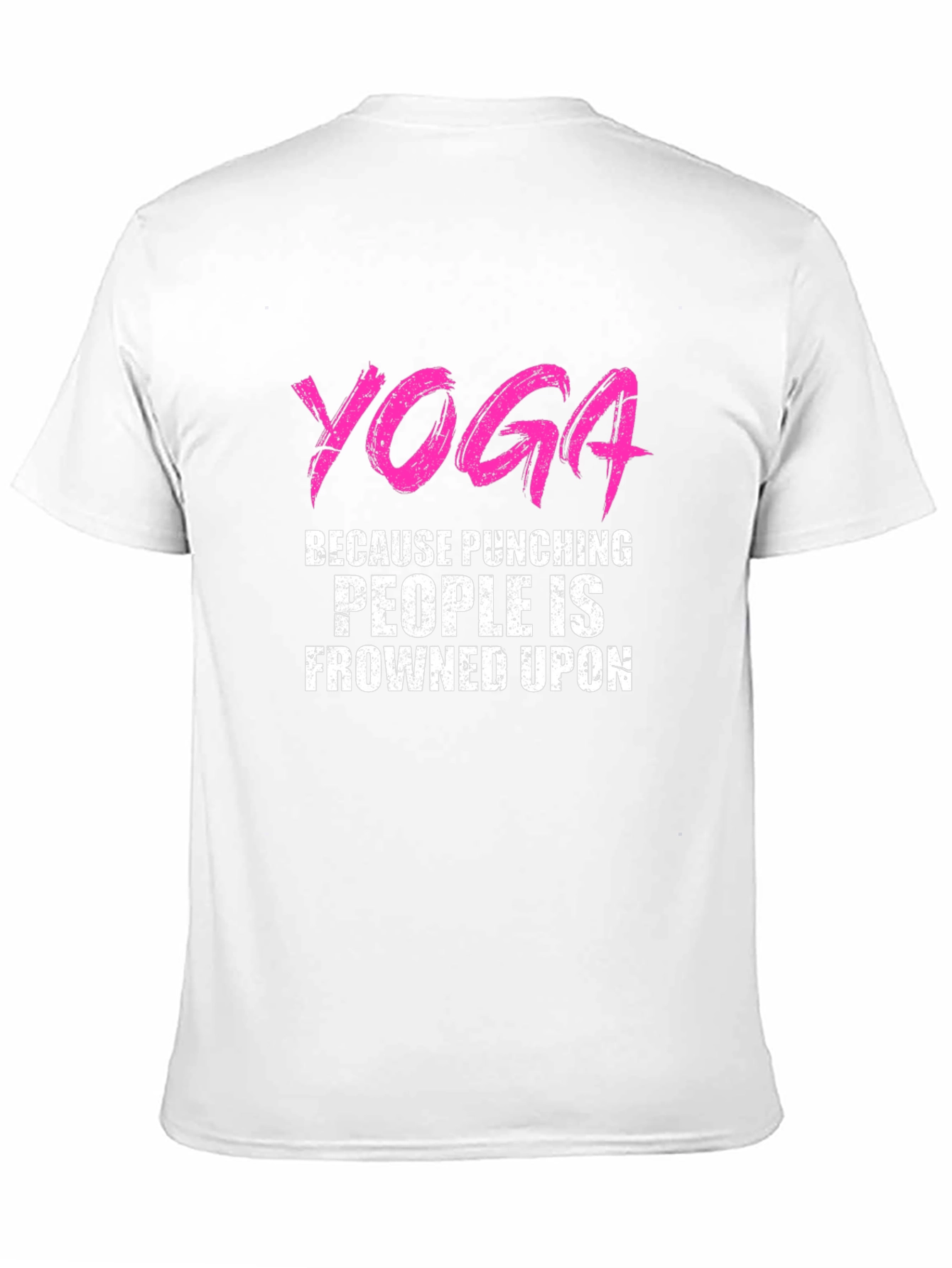 Black Yoga Punching People Frowned Upon Black T-Shirt view 11