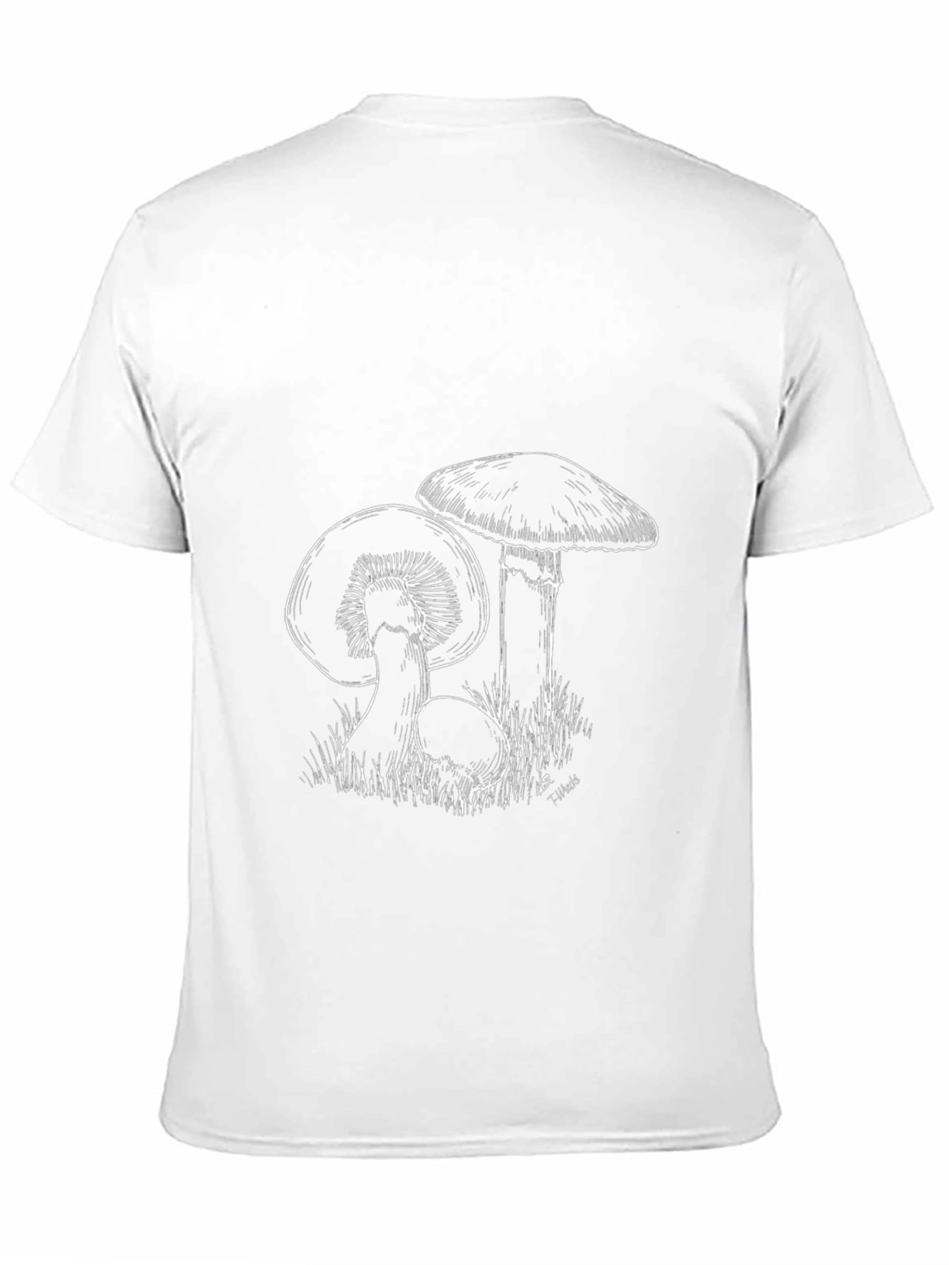 Black Mushroom Graphic T-Shirt - Black Cotton Tee view 11