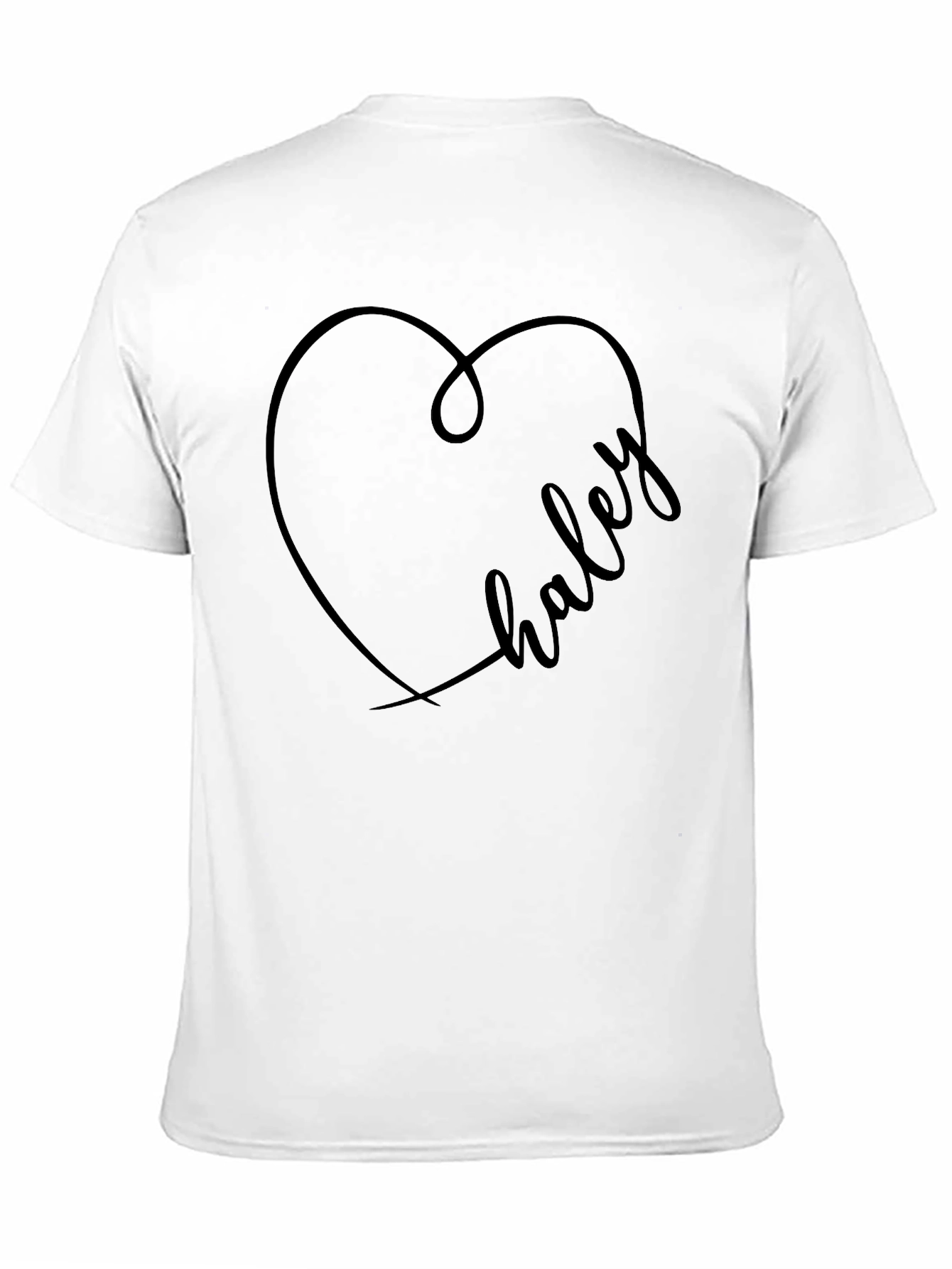 Black Haley Heart Graphic Tee - Stylish Custom Name Shirt view 11